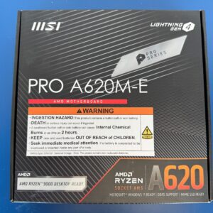 MSI PRO A620M-E AMD A620 Socket AM5 PCIe 4.0 (x16) Micro-ATX Motherboard