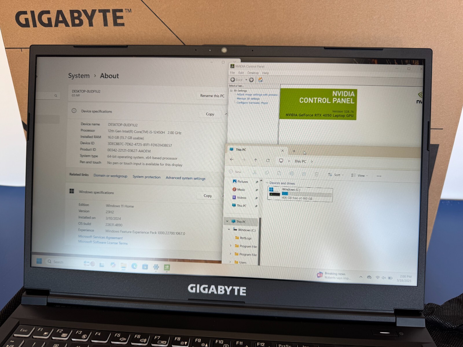 Gigabyte G5 MF 15.6" i5-12450H 512GB 16GB 144Hz RTX4050 Laptop - Image 3