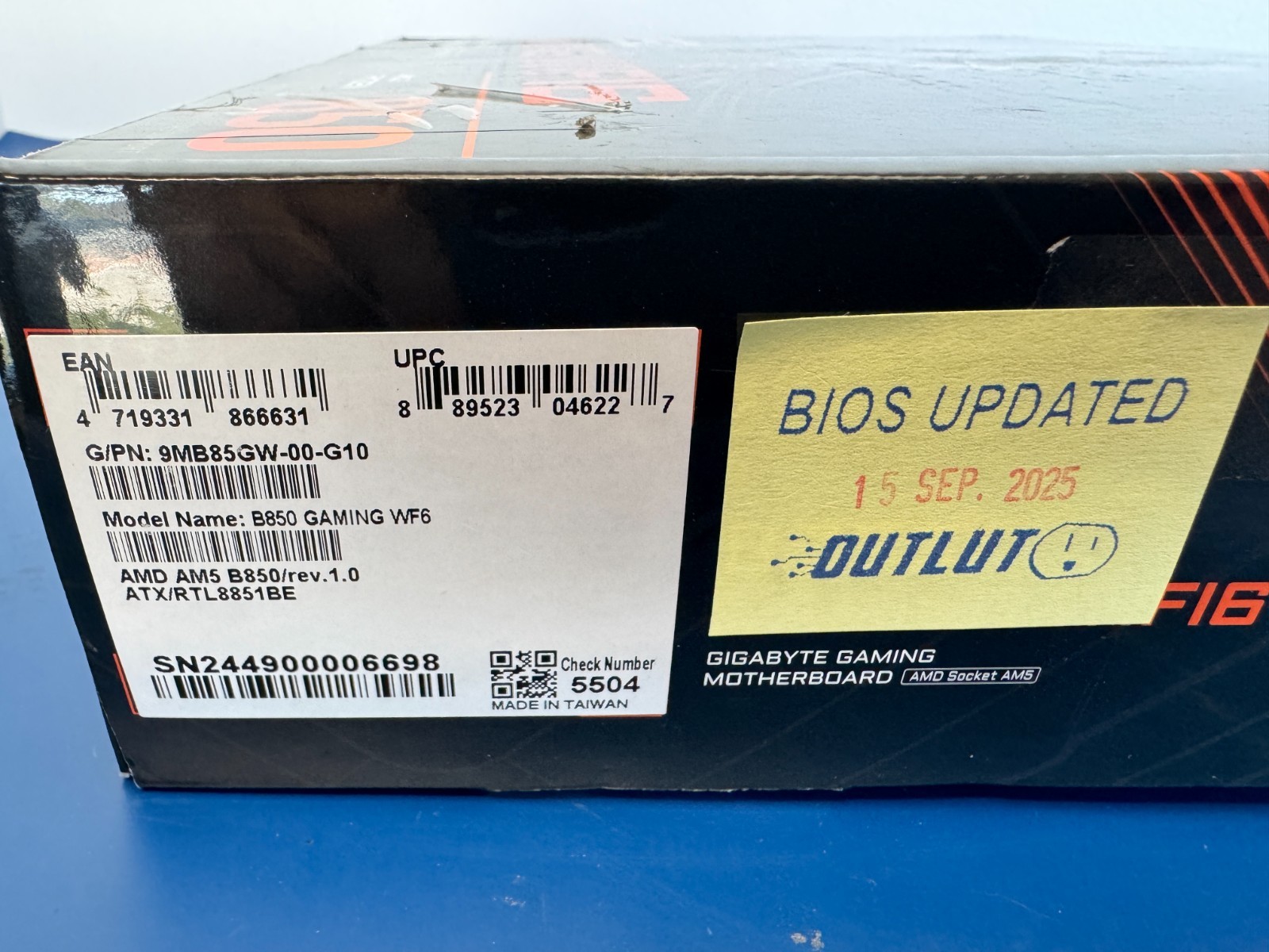 GIGABYTE B850 GAMING WIFI6 AMD AM5 LGA 1718 Motherboard, ATX, DDR5, 3x M.2, PCIe - Image 2