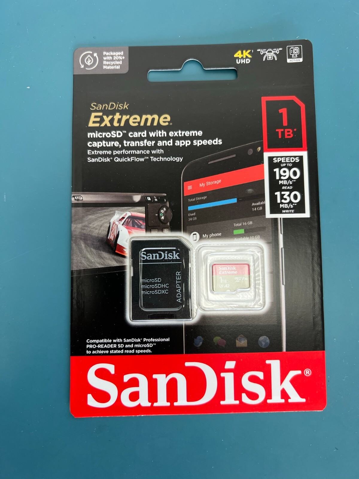 SanDisk 1TB Extreme microSDXC UHS-I Memory Card w/ Adapter SDSQXAV-1T00-GN6MA