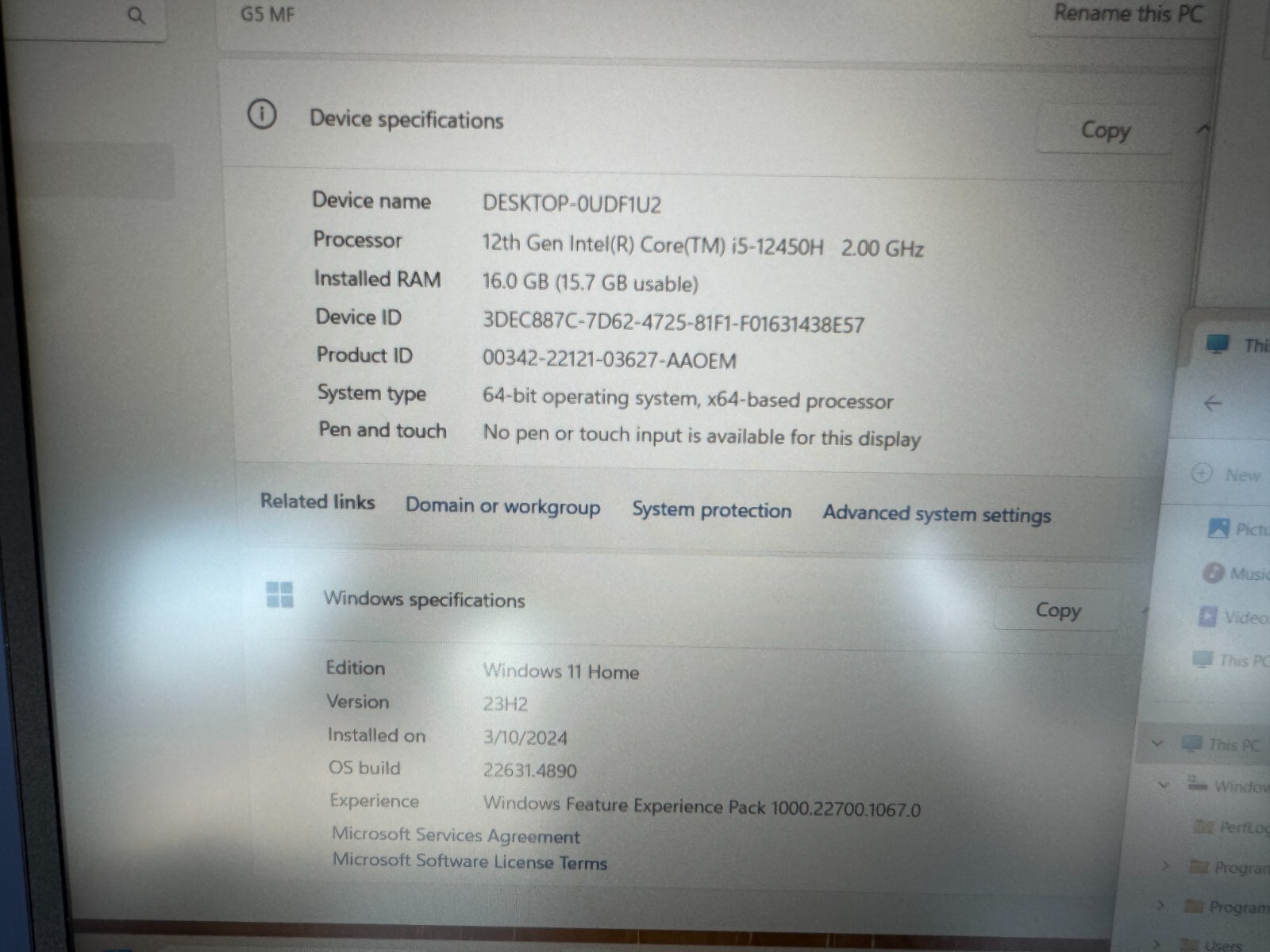 Gigabyte G5 MF 15.6" i5-12450H 512GB 16GB 144Hz RTX4050 Laptop - Image 16