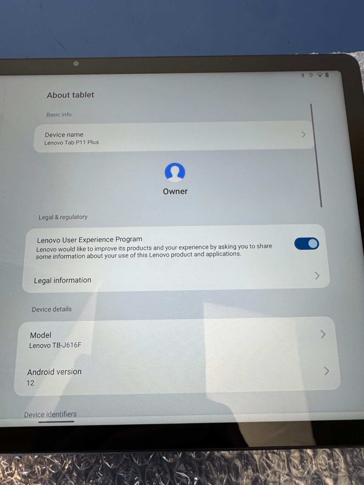 Lenovo Tab P11Plus Tablet 11" MediaTek G90T Tablet 4GB RAM 128gb TB-J616F - Image 10
