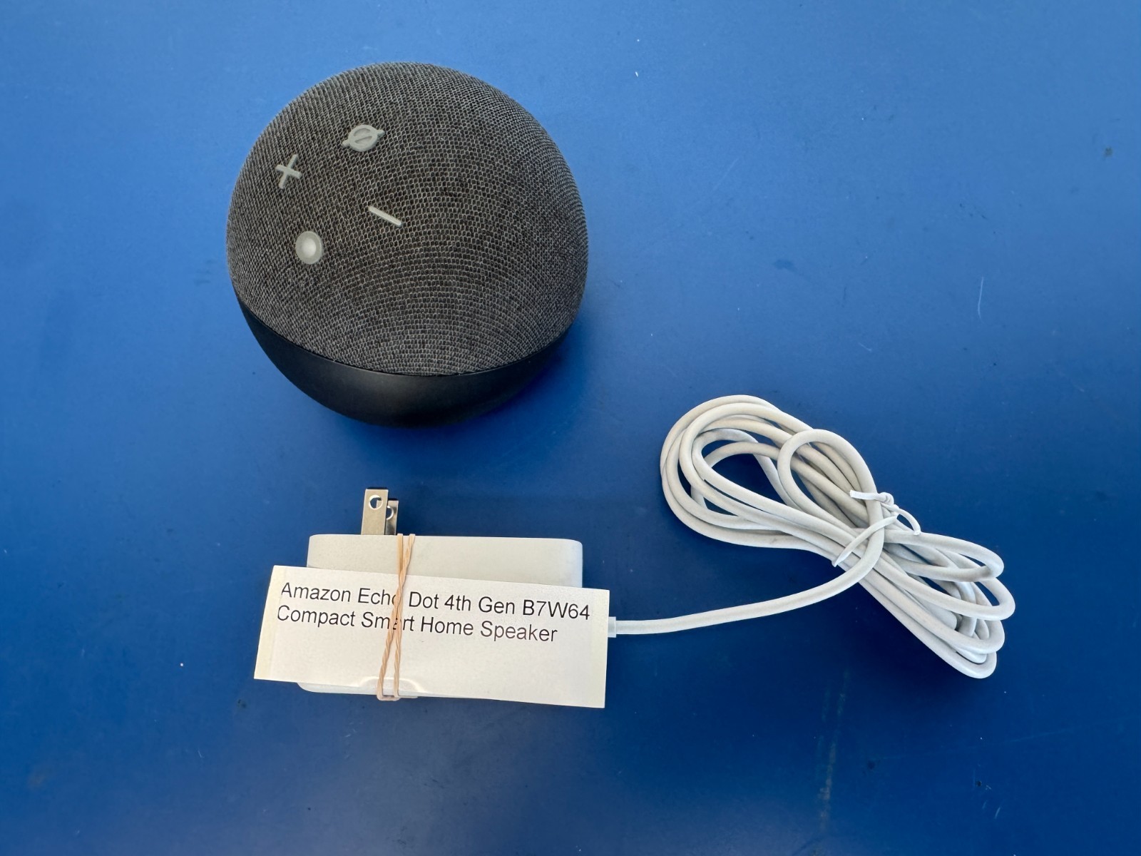 Amazon Echo Dot (4th Gen) B7W64E Smart Speaker Charcoal With Cord Tested