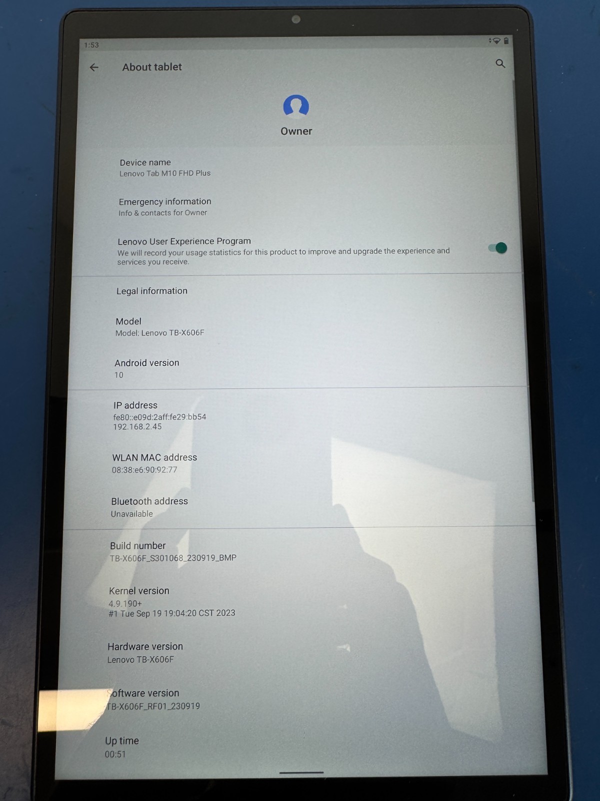 Lenovo TB-X606F Smart Tab M10 Plus 10.3 Inch FHD Plus 2GB/32GB WiFi Tablet - Image 13