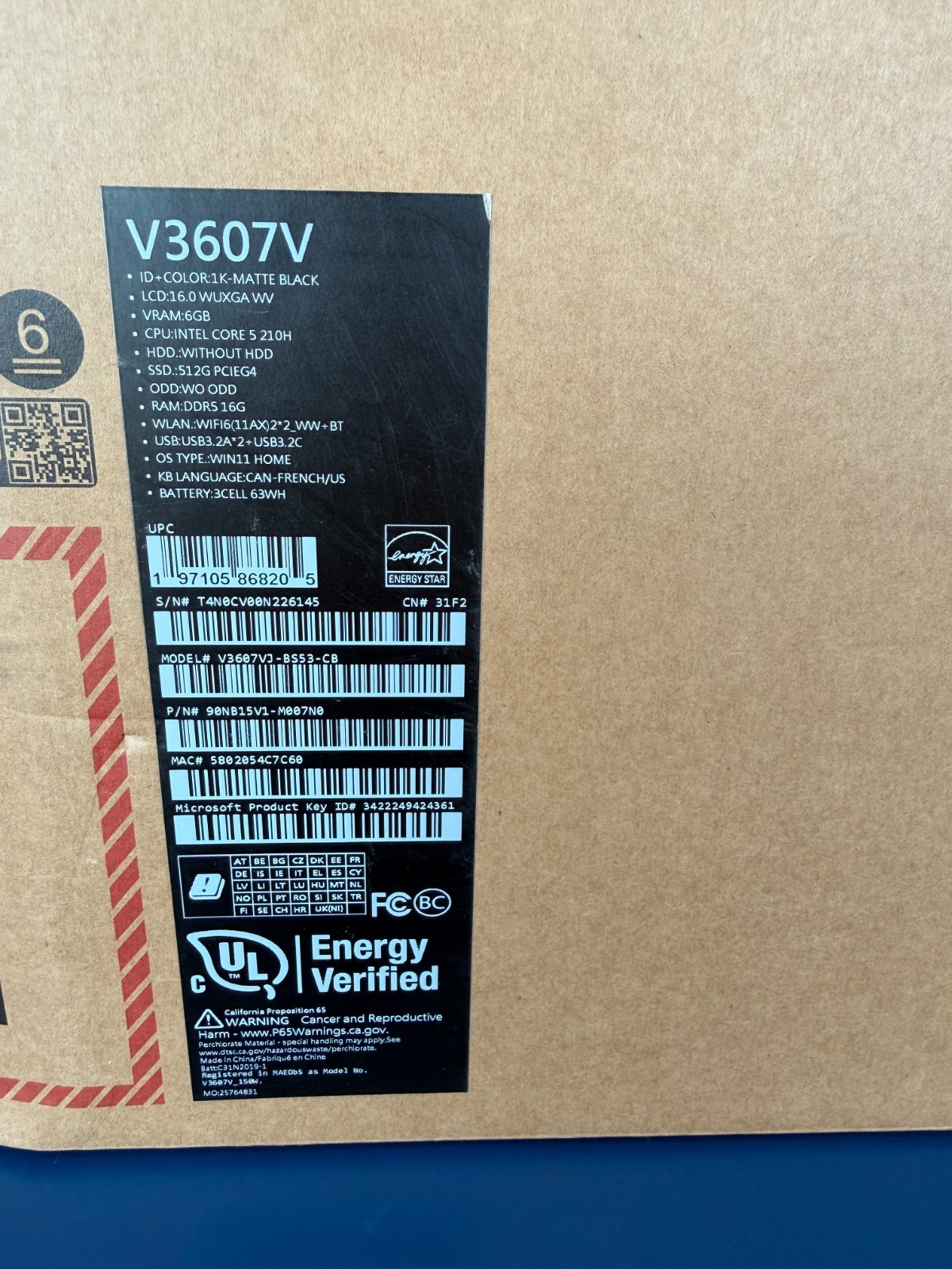 ASUS V16 16" Gaming Laptop Intel Core 5 210H/16GB RAM/512GB SSD GeForce RTX 3050 - Image 7