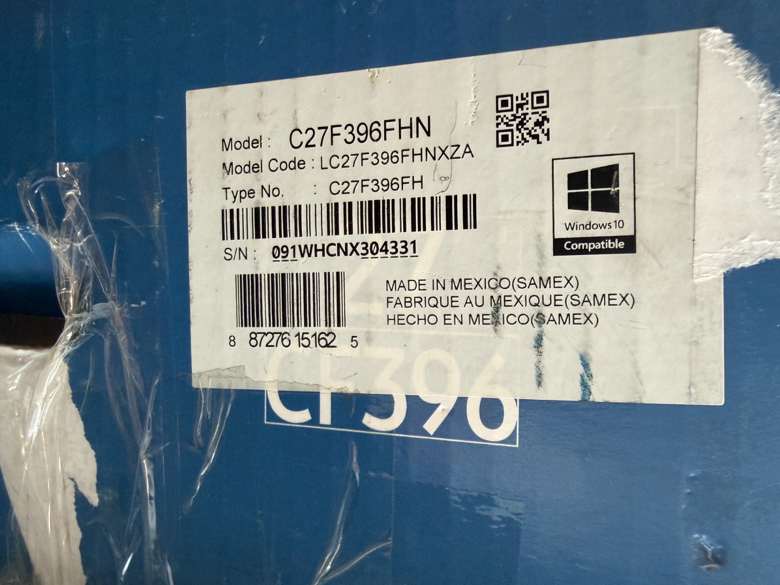 Samsung CF396 27 " Curved LED Monitor AMD C27F396FH- LC27F396FHNXZA - Image 3