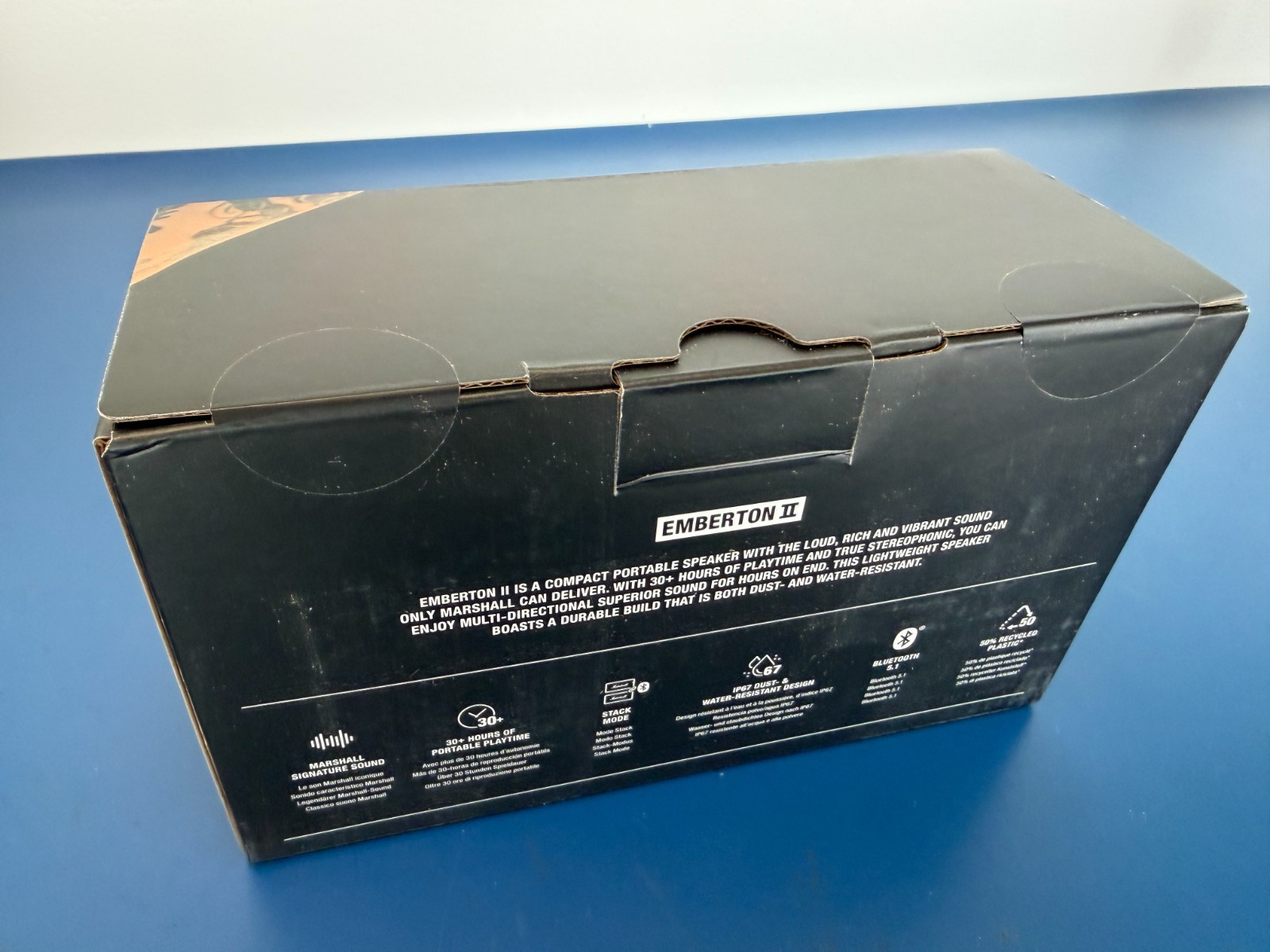 Marshall Emberton II Portable Wireless IP67 Dust & Water Resistant Black & Steel - Image 3