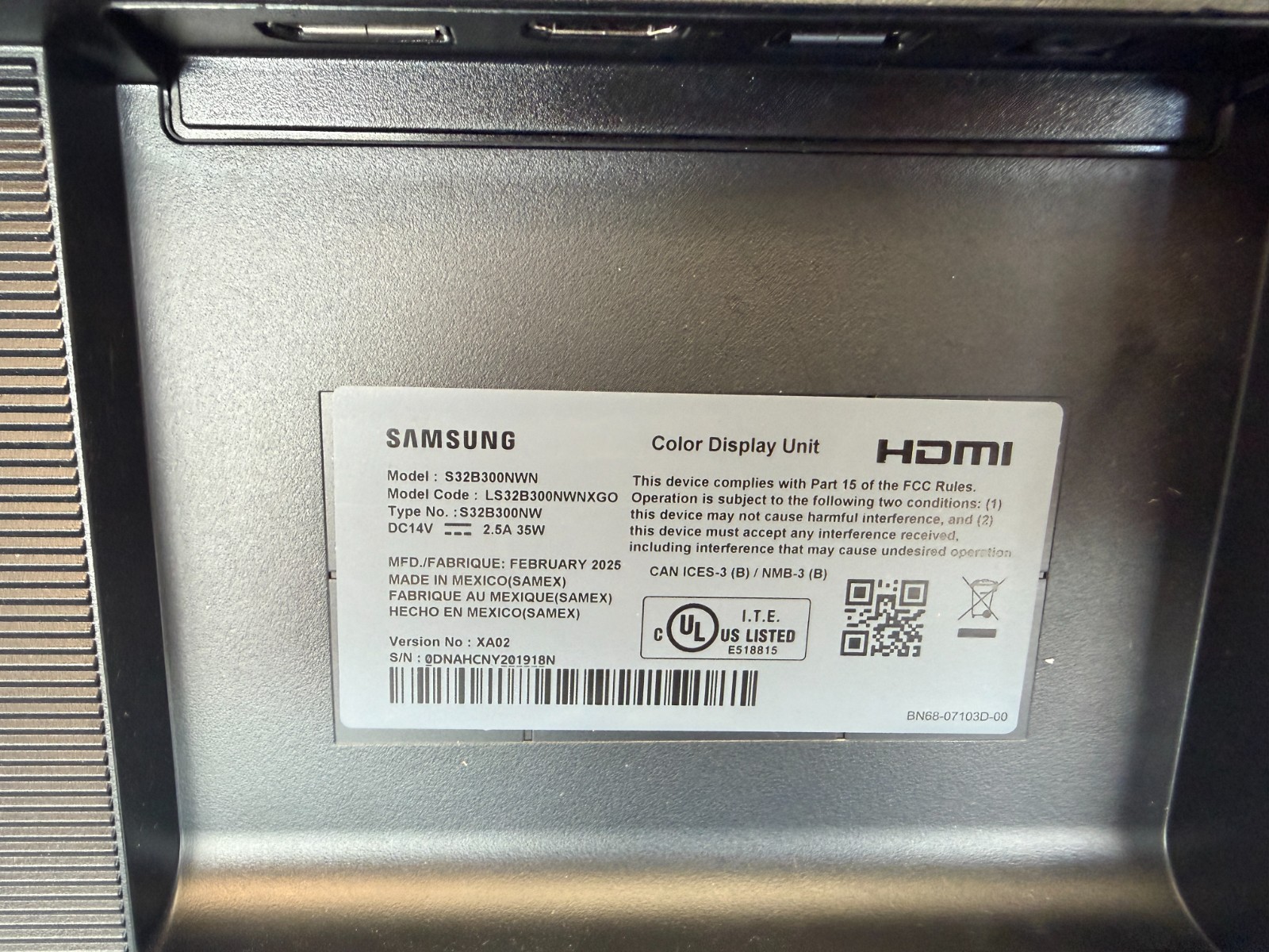 *READ* Samsung S32b300nwn 32in Flat Fhd 16/9 Black Monitor W/ 8ms Gtg 75hz - Image 8