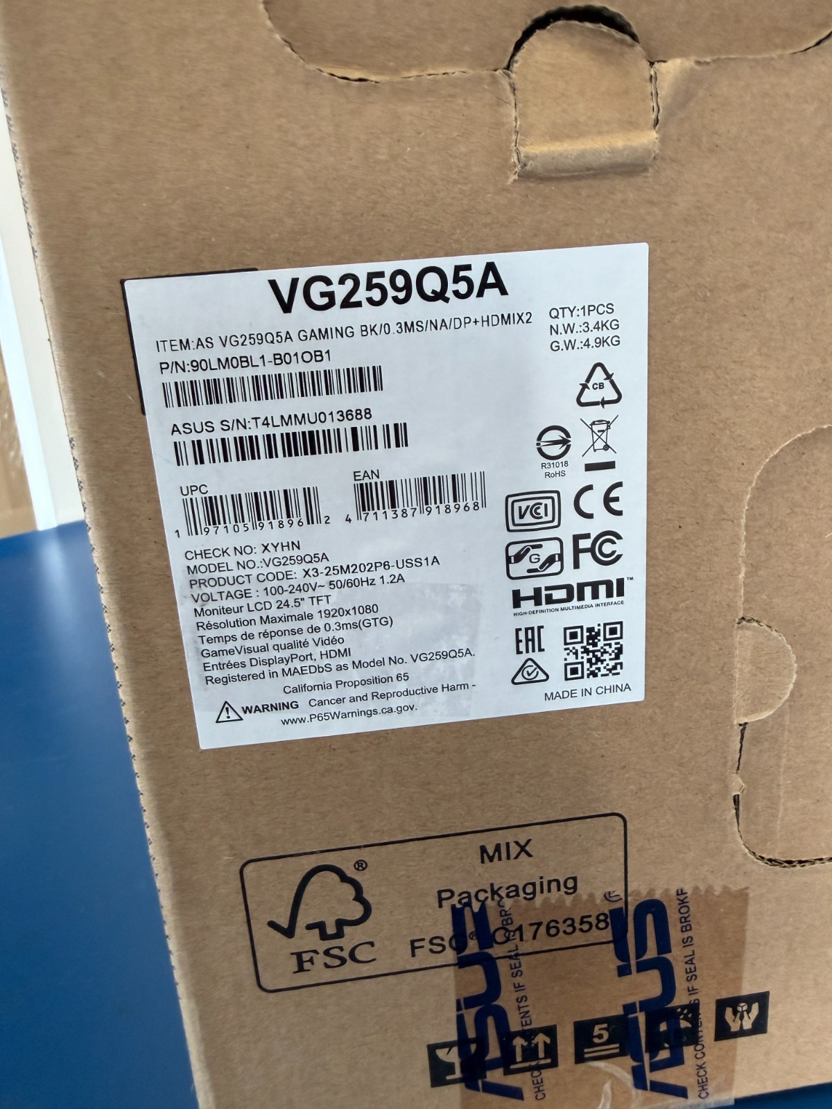 TUF VG259Q5A 25" Class Full HD Gaming LED Monitor - 16:9 - Black - Image 3