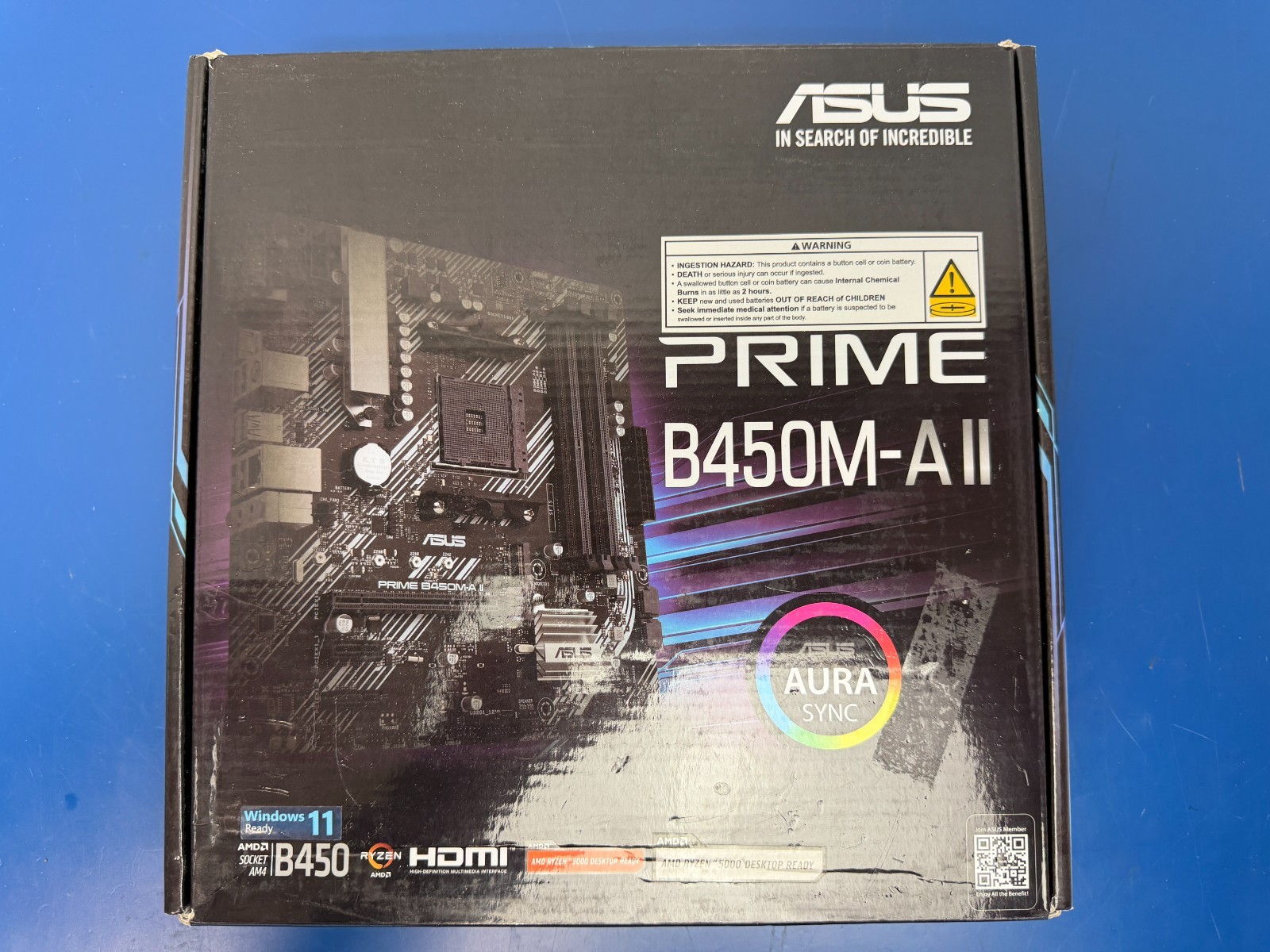 ASUS Prime B450M-A II Socket AM4 DDR4 Motherboard OB