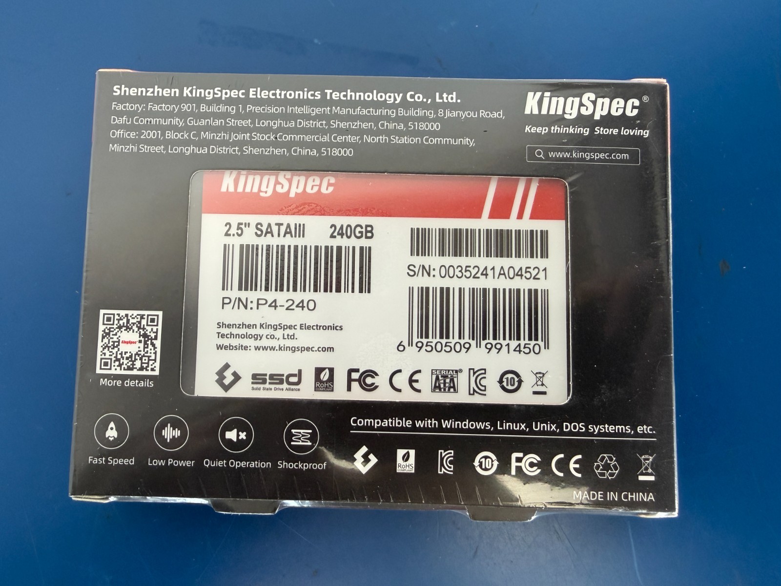 KingSpec P4-240 SATA III SSD 2.5 in 240gb capacity - Image 3