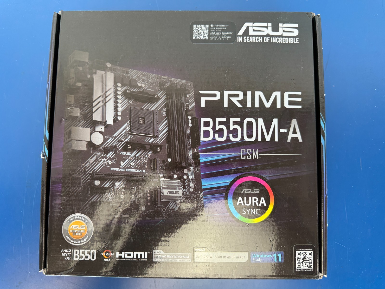 ASUS Prime B550M-A/CSM AMD AM4 microATX commercial motherboard