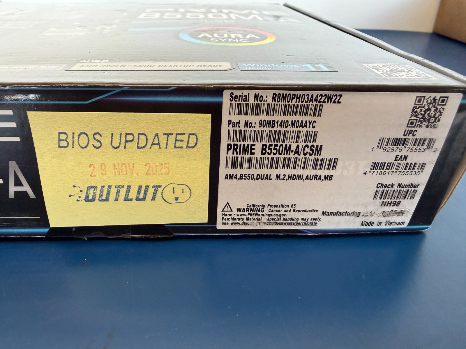 ASUS Prime B550M-A/CSM AMD AM4 microATX commercial motherboard - Image 2