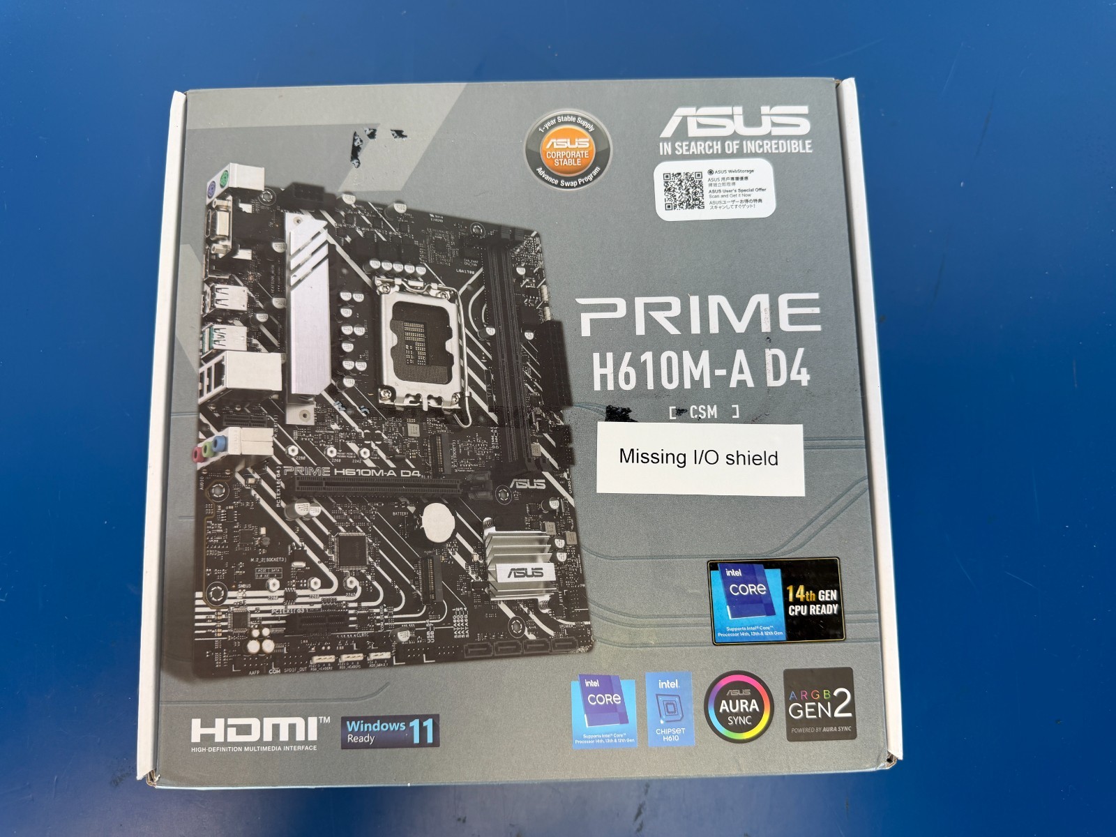 ASUS PRIME H610M-A D4-CSM LGA 1700 (Intel 12th, 13th &14th) Micro-ATX