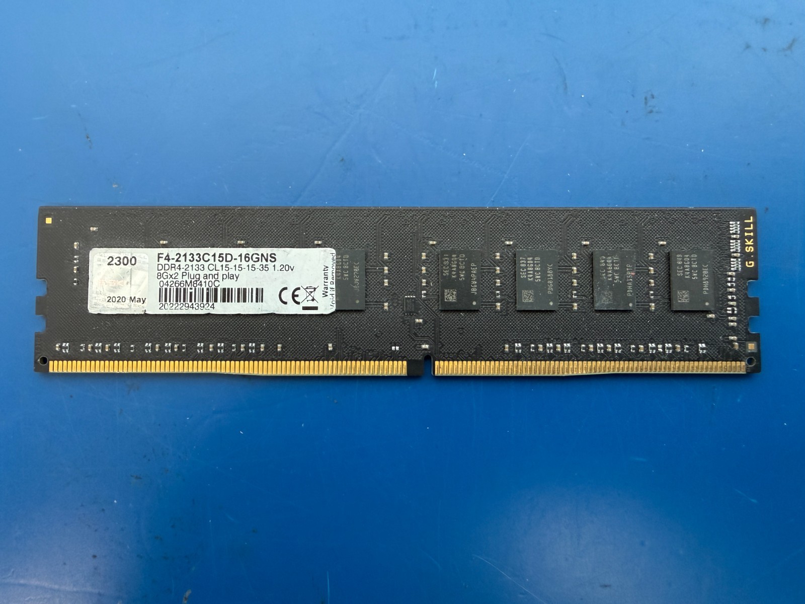 G.Skill 8GB (1x8GB) DDR4 2133MHz Desktop RAM F4-2133C15D-16GNS CL15