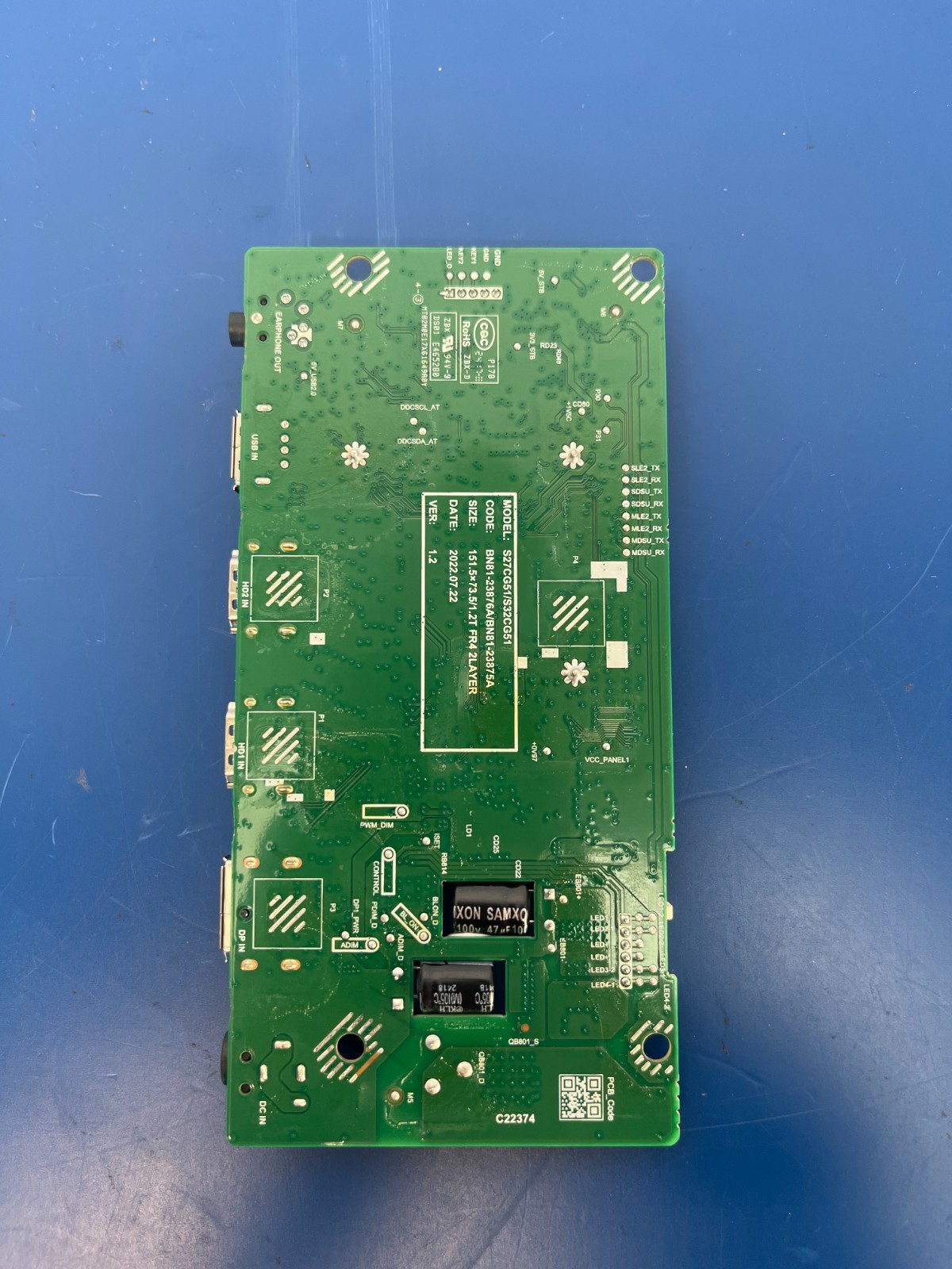 SAMSUNG S27CG512EN LS27CG512ENXZA MAIN BOARD REPLACEMENT REPAIR - Image 3