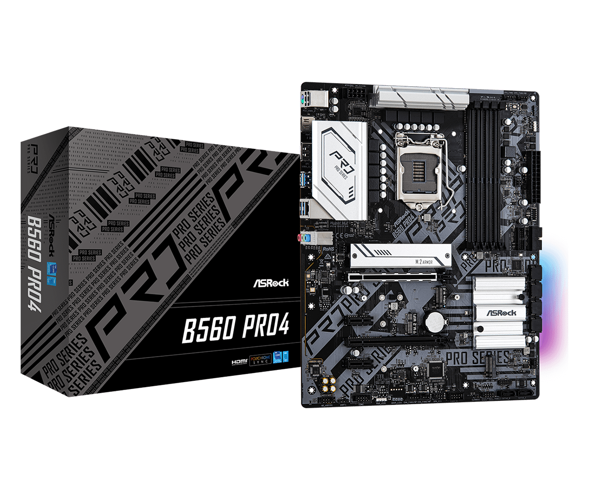 ASRock B560 Pro4 LGA1200 ATX Intel Motherboard intel 10th gen 11th gen