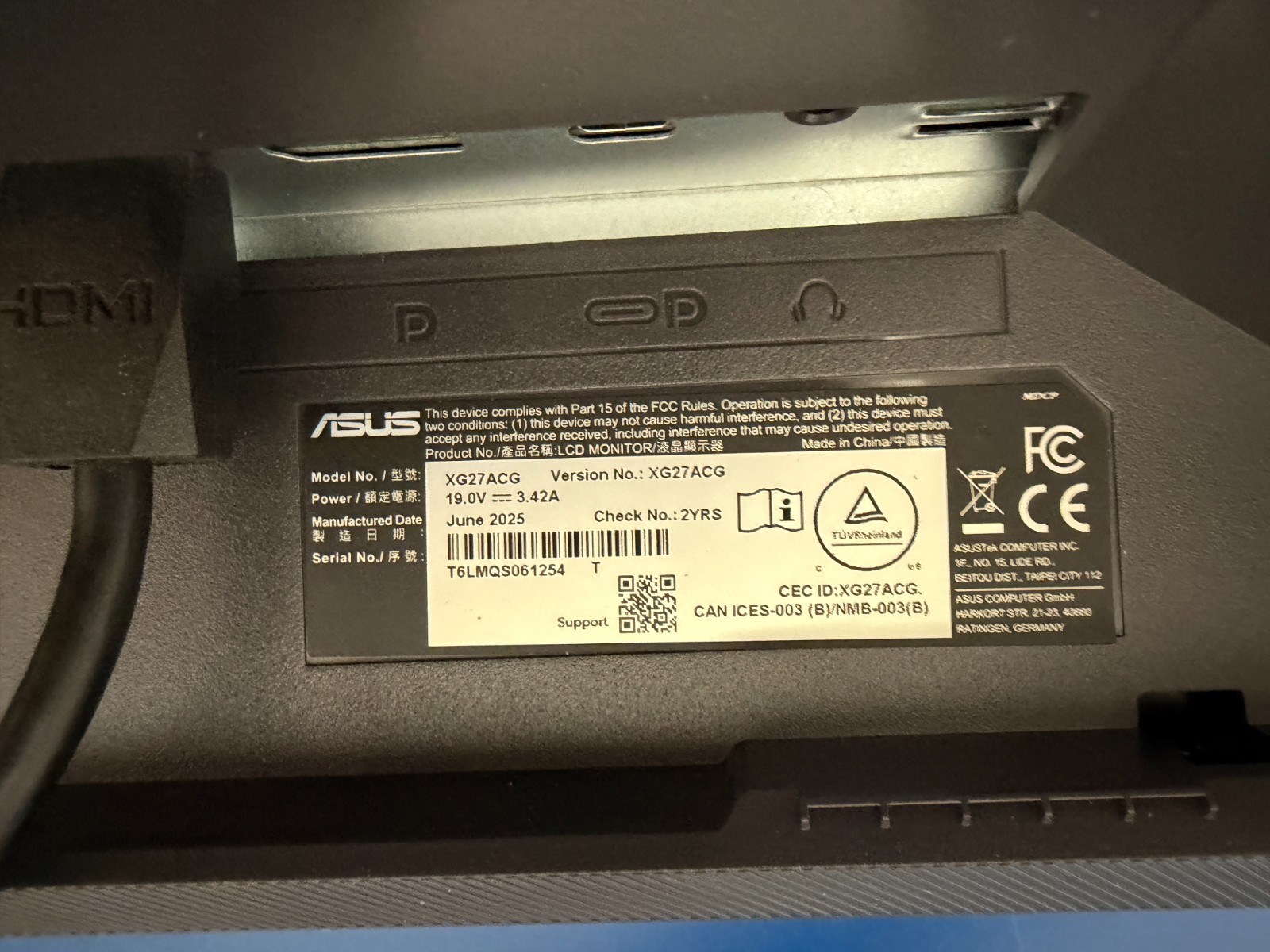 *READ* ASUS XG27ACG ROG Strix XG27ACG 27" 1440p USB-C HDR Monitor - Image 9