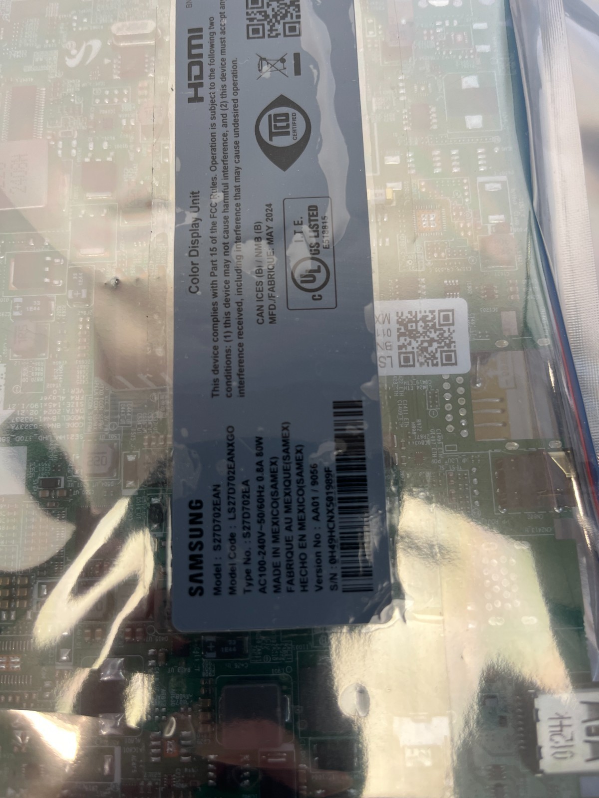 SAMSUNG S27D702EAN LS27D702EANXG0 S27D702EA MAIN BOARD + PSU - Image 3