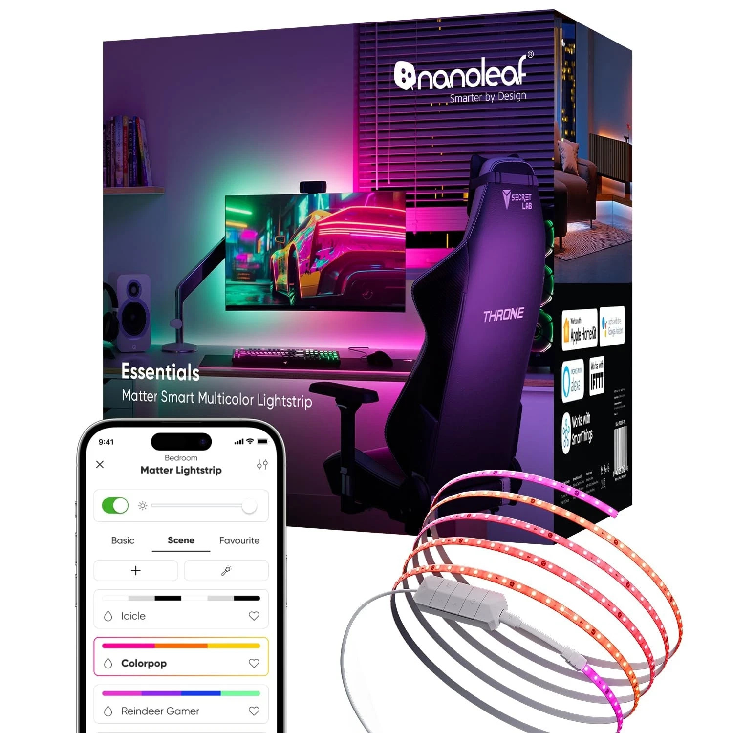 Nanoleaf RGBW Lightstrips with Matter 5m 16.4ft 50 Color Zones Bluetooth & WiFi