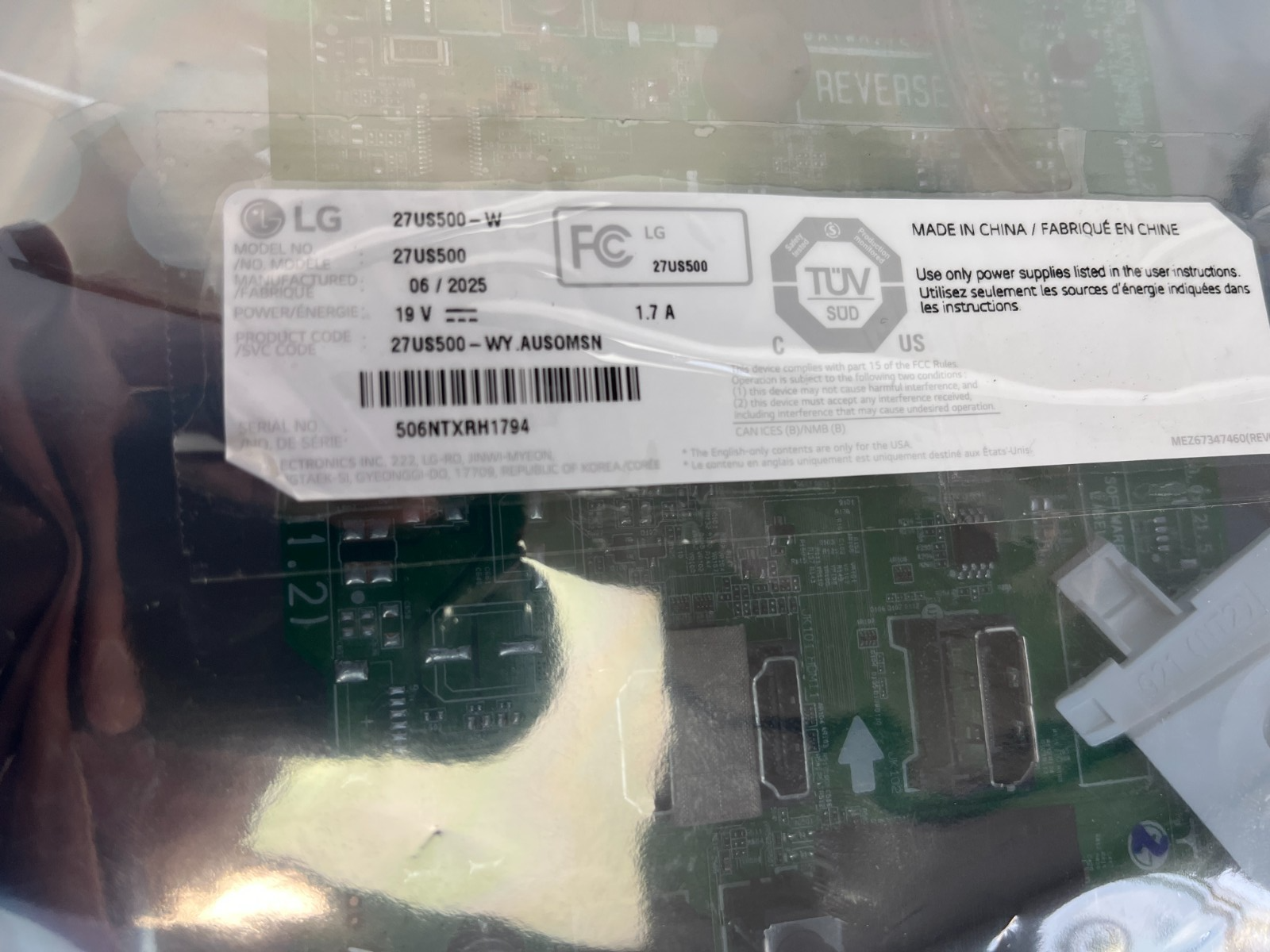 LG 27US500-W 27US500 MAIN BOARD REPAIR KIT - Image 2