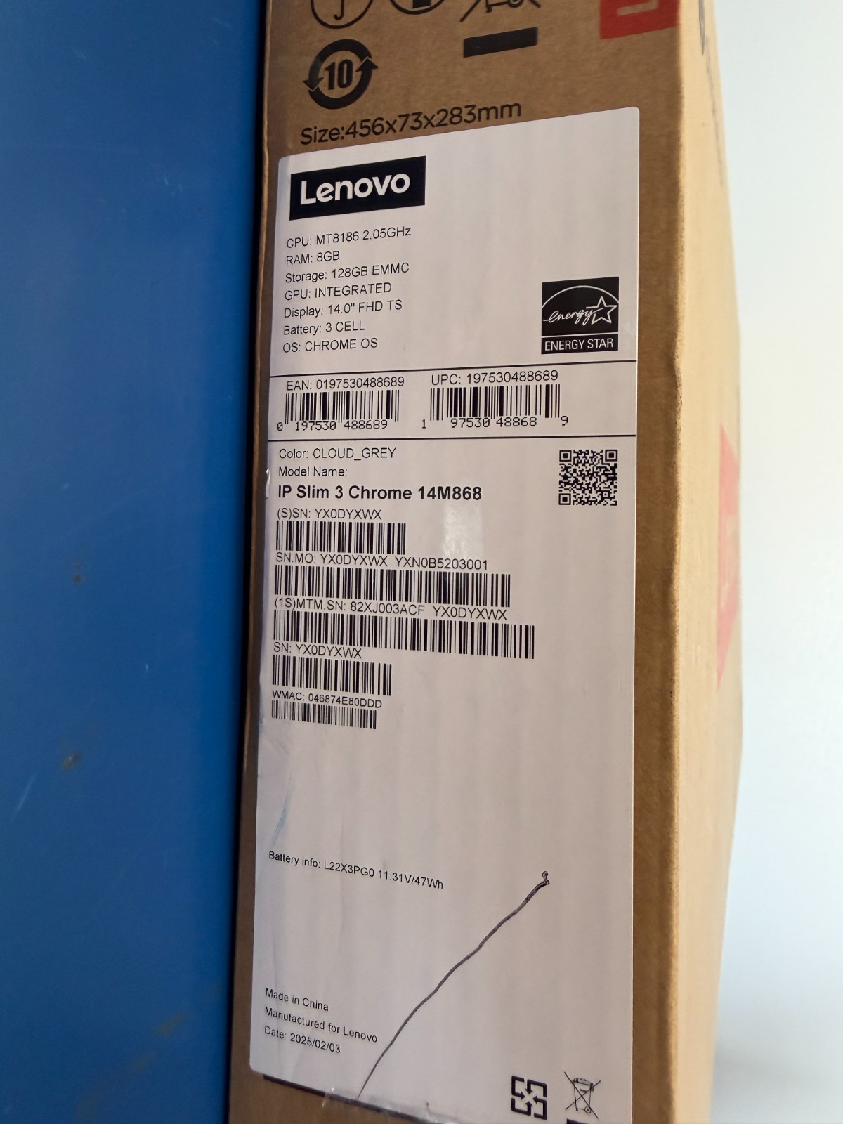 Lenovo IdeaPad Slim 3 Chromebook 14M868 128gb flash 8GB LPDDR4x - Image 3
