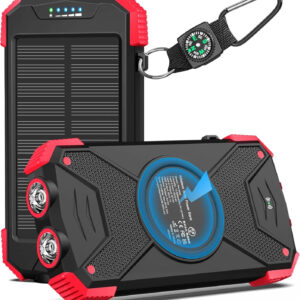Power Bank Solar 10000mAh Charger Portable 20W USBC light Blavor