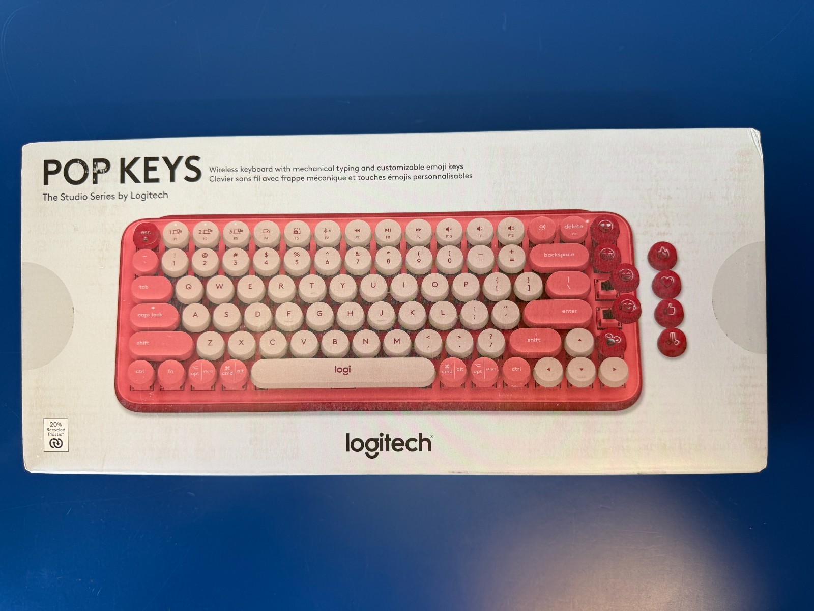 Logitech POP Keys Wireless Mechanical Keyboard With Emojis - Heartbreaker Rose