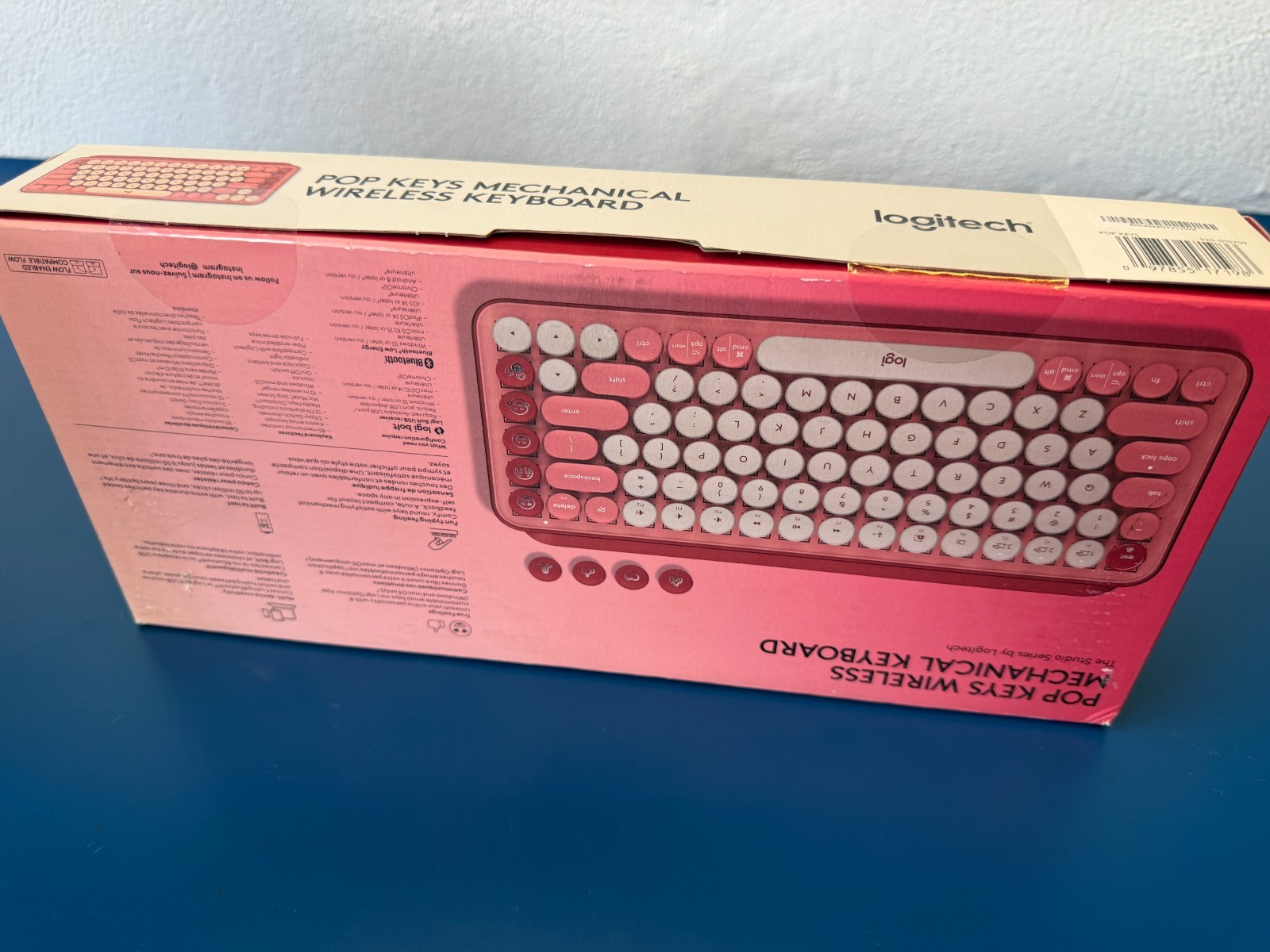 Logitech POP Keys Wireless Mechanical Keyboard With Emojis - Heartbreaker Rose - Image 4
