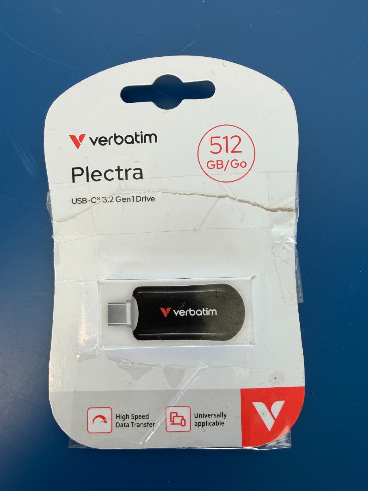 Verbatim Plectra USB-C Flash Drive, Black (512 GB)