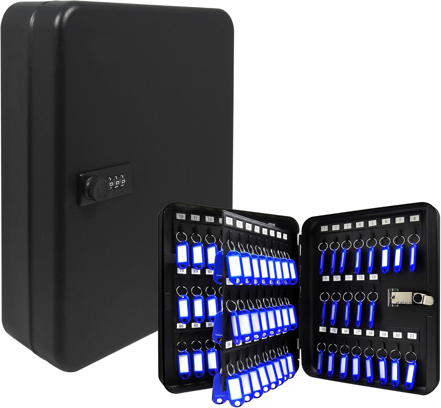 Manhattan 93 Key Cabinet Combination Wall Mount Lock Box. Durable Steel Construc