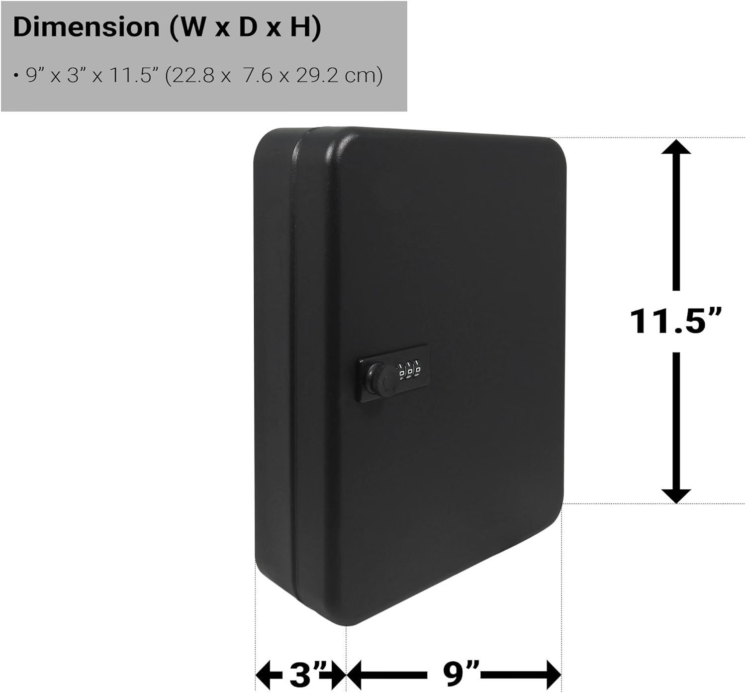 Manhattan 93 Key Cabinet Combination Wall Mount Lock Box. Durable Steel Construc - Image 2