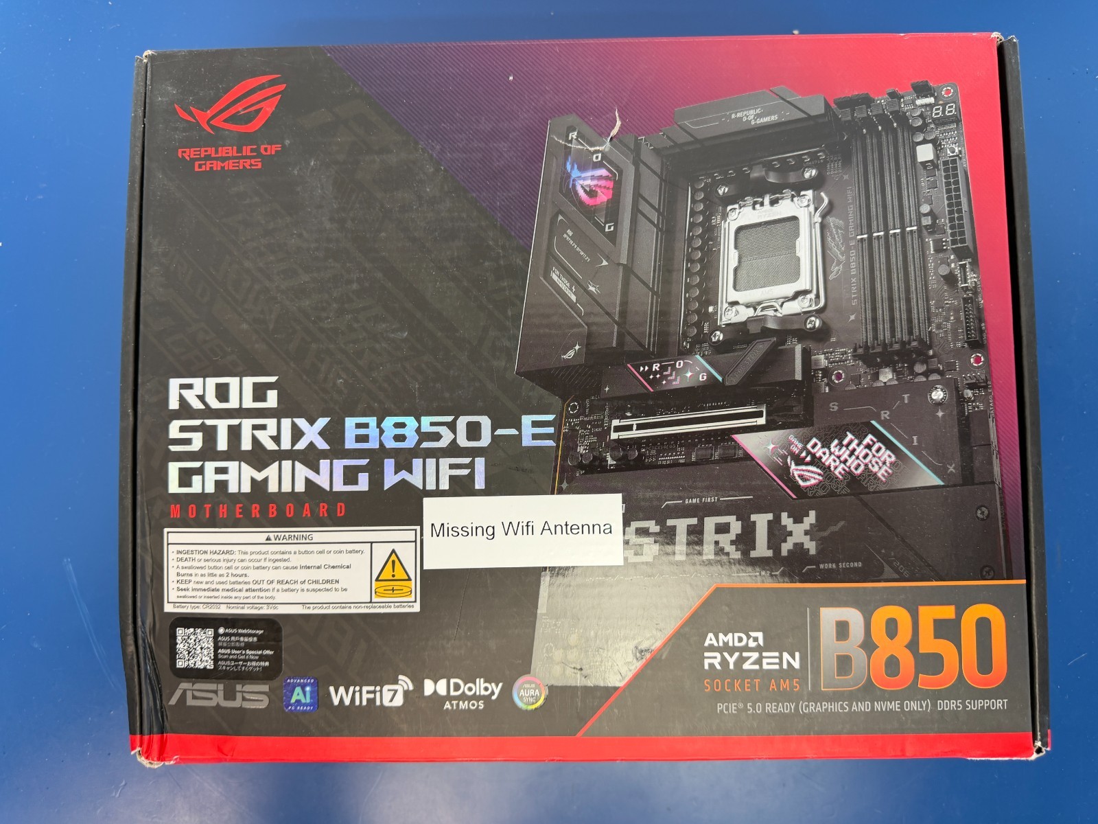 ASUS ROG Strix B850-E Gaming WiFi AMD AM5 B850 ATX Motherboard 16+2+2 Stages