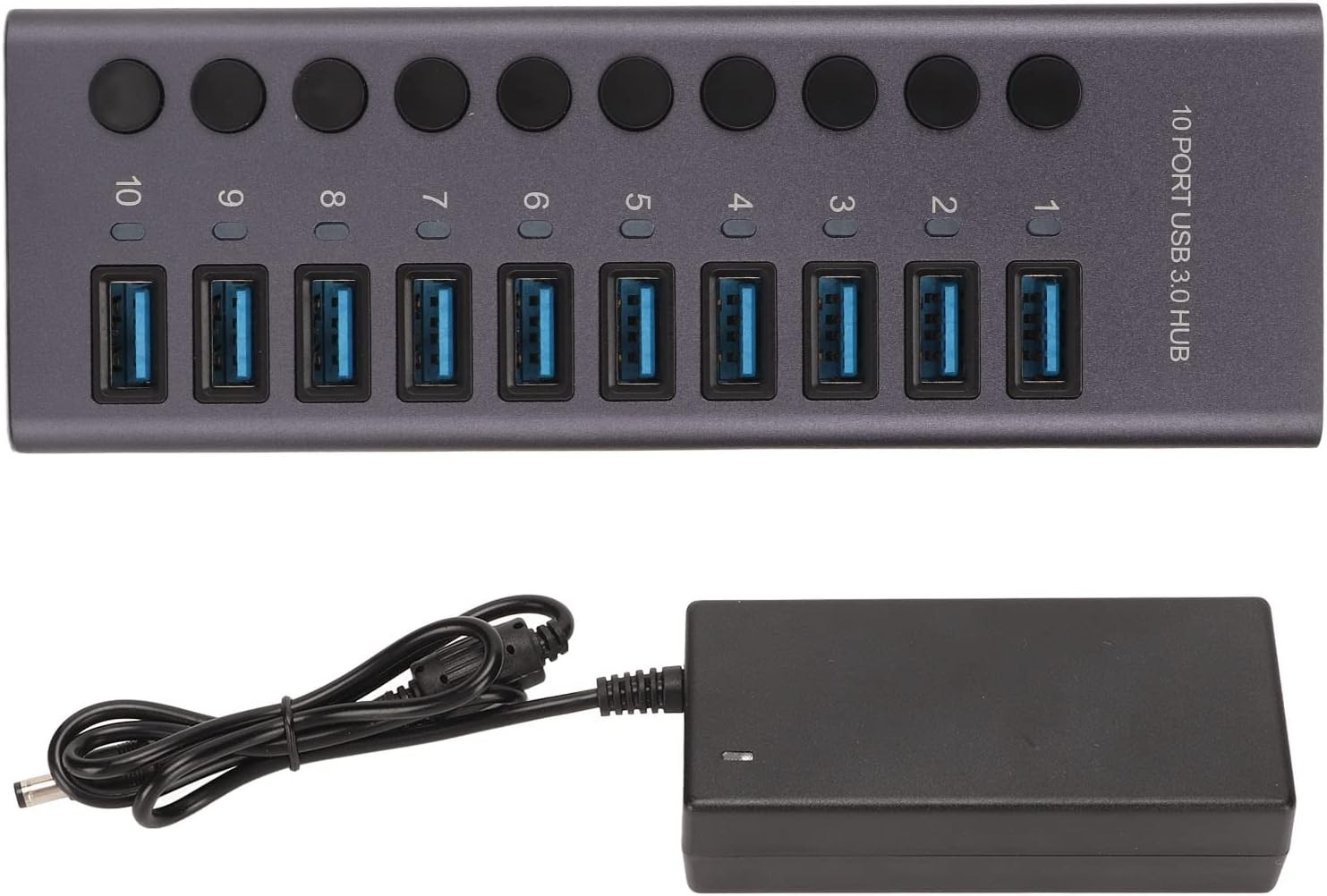WLX-985A USB3.0 Hub 10 Port Splitter 5Gbps Data Transfer USB Hub Powered