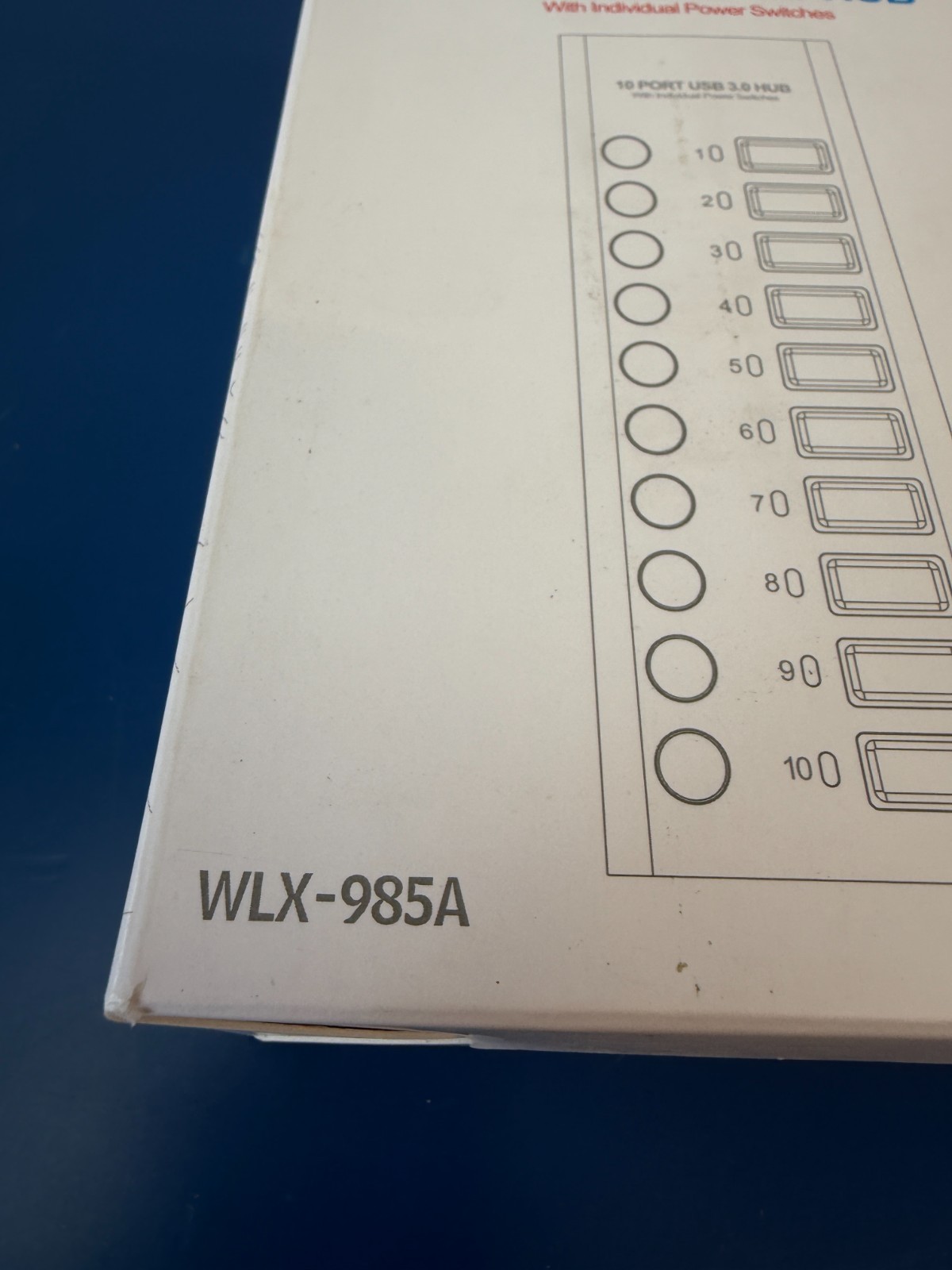 WLX-985A USB3.0 Hub 10 Port Splitter 5Gbps Data Transfer USB Hub Powered - Image 3