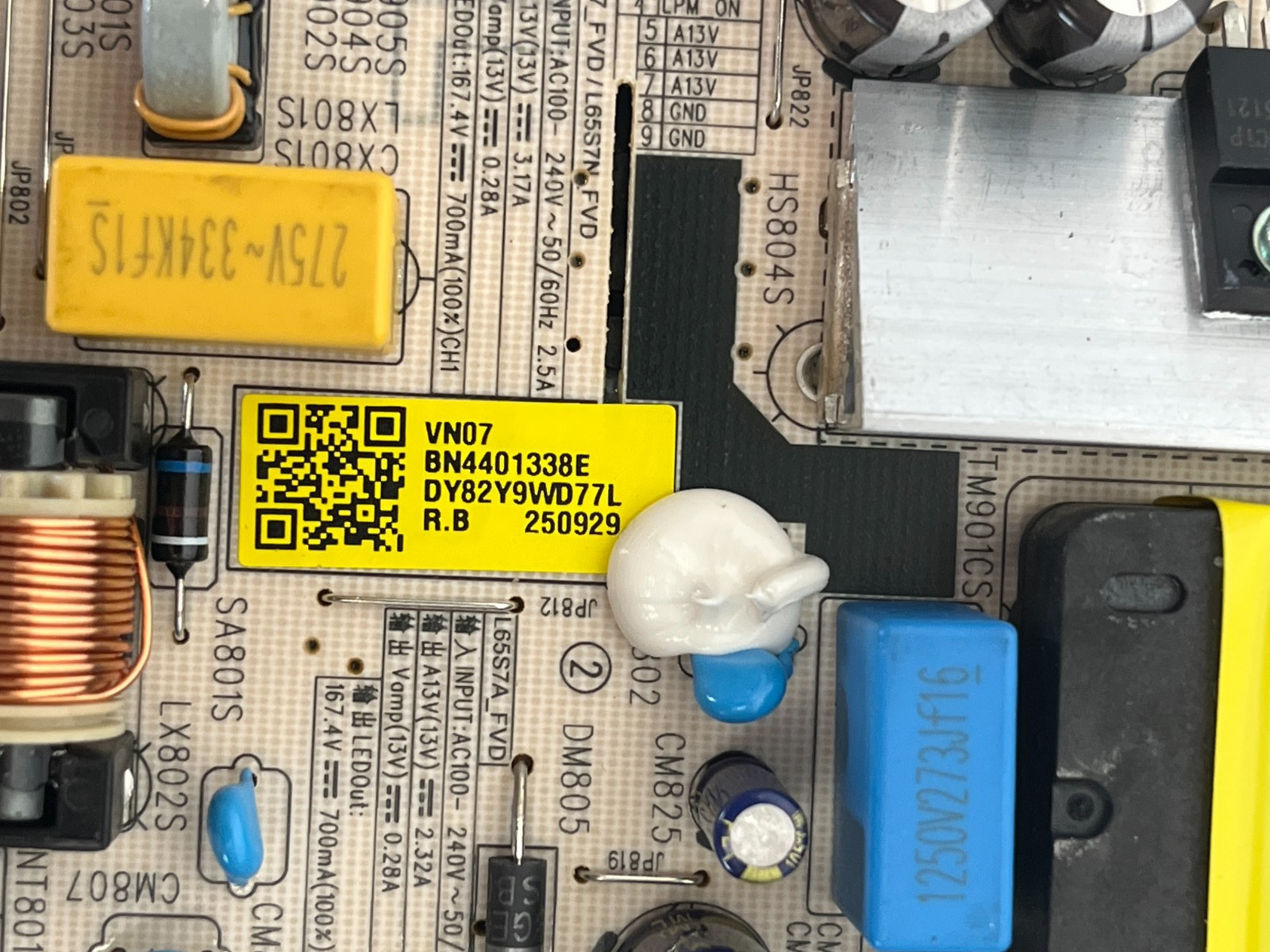 SAMSUNG UN65U7900FF UN65U7900FFXZC MAIN BOARD PSU POWER SUPPLY BUTTON FLEX CABLE - Image 2