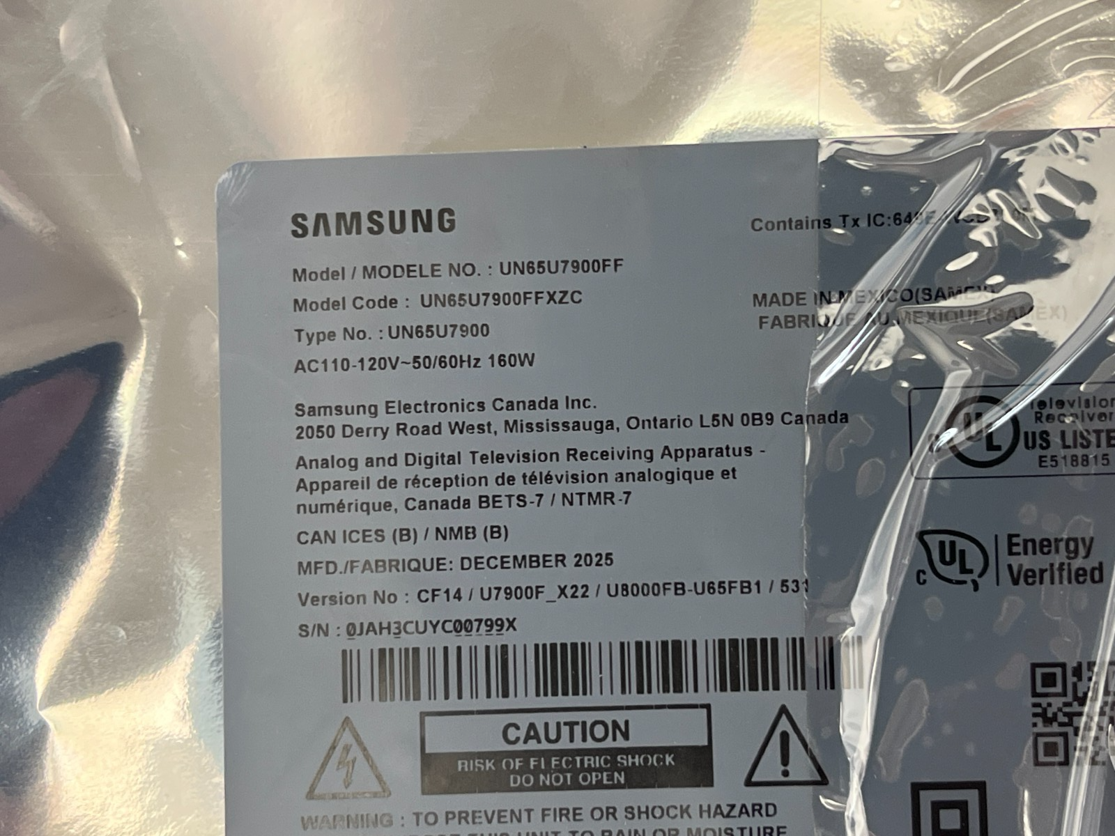 SAMSUNG UN65U7900FF UN65U7900FFXZC MAIN BOARD PSU POWER SUPPLY BUTTON FLEX CABLE - Image 8