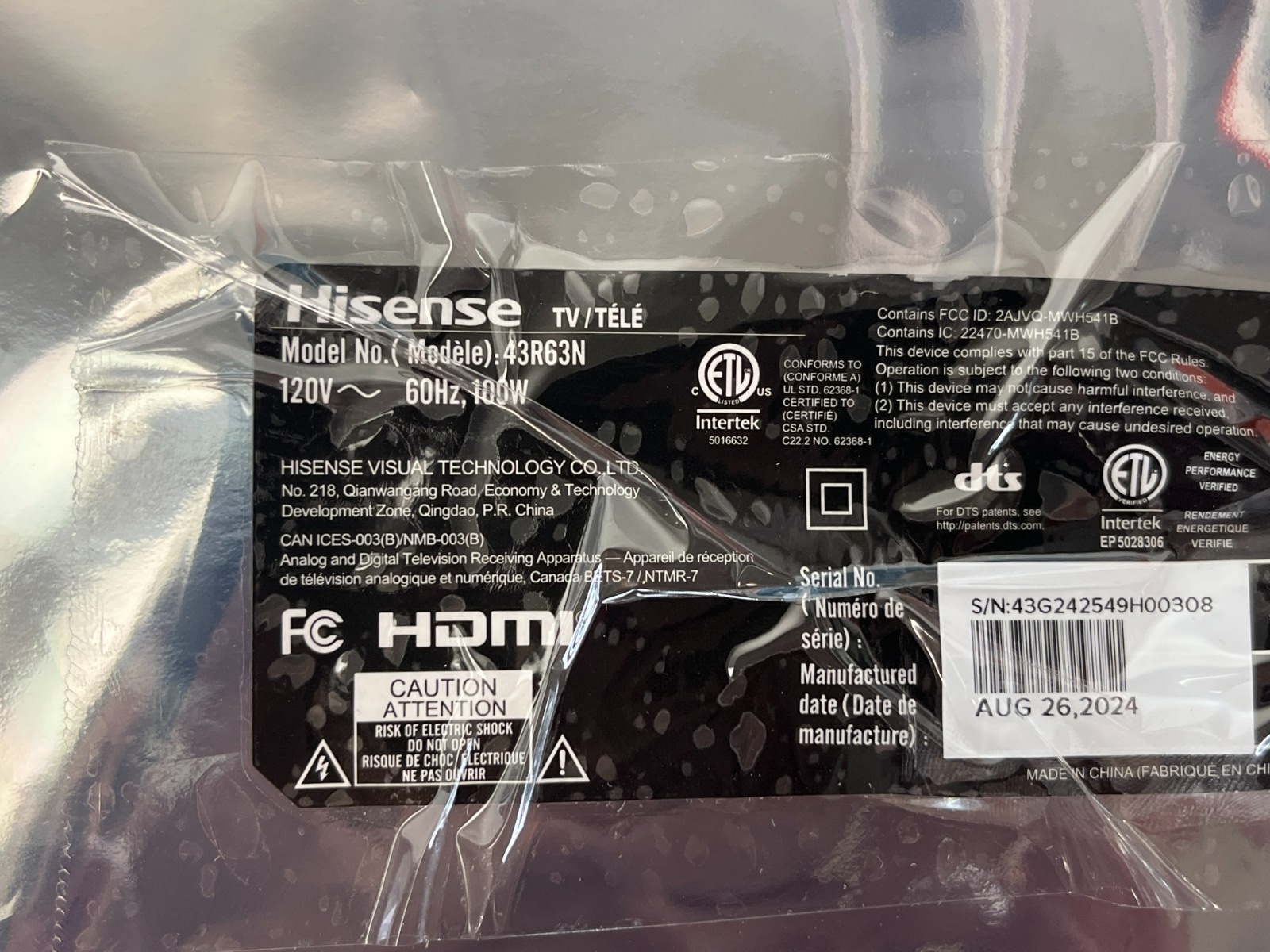Hisense 43" 4K Smart Roku TV 43R63N R63N MAIN BOARD REPLACEMENT FLEX BUTTON - Image 2