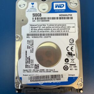 WD HARD DISK DRIVE 500GB WD 5400 RPM 8MB CACHE 6.0GB/S 2 USED WD5000LPVX