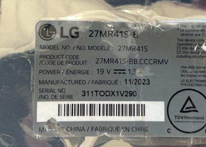 LG 27MR41S-B 27MR41S-BB.CCCRMV 27MR41S MONITOR MAIN BOARD BUTTON - Image 2