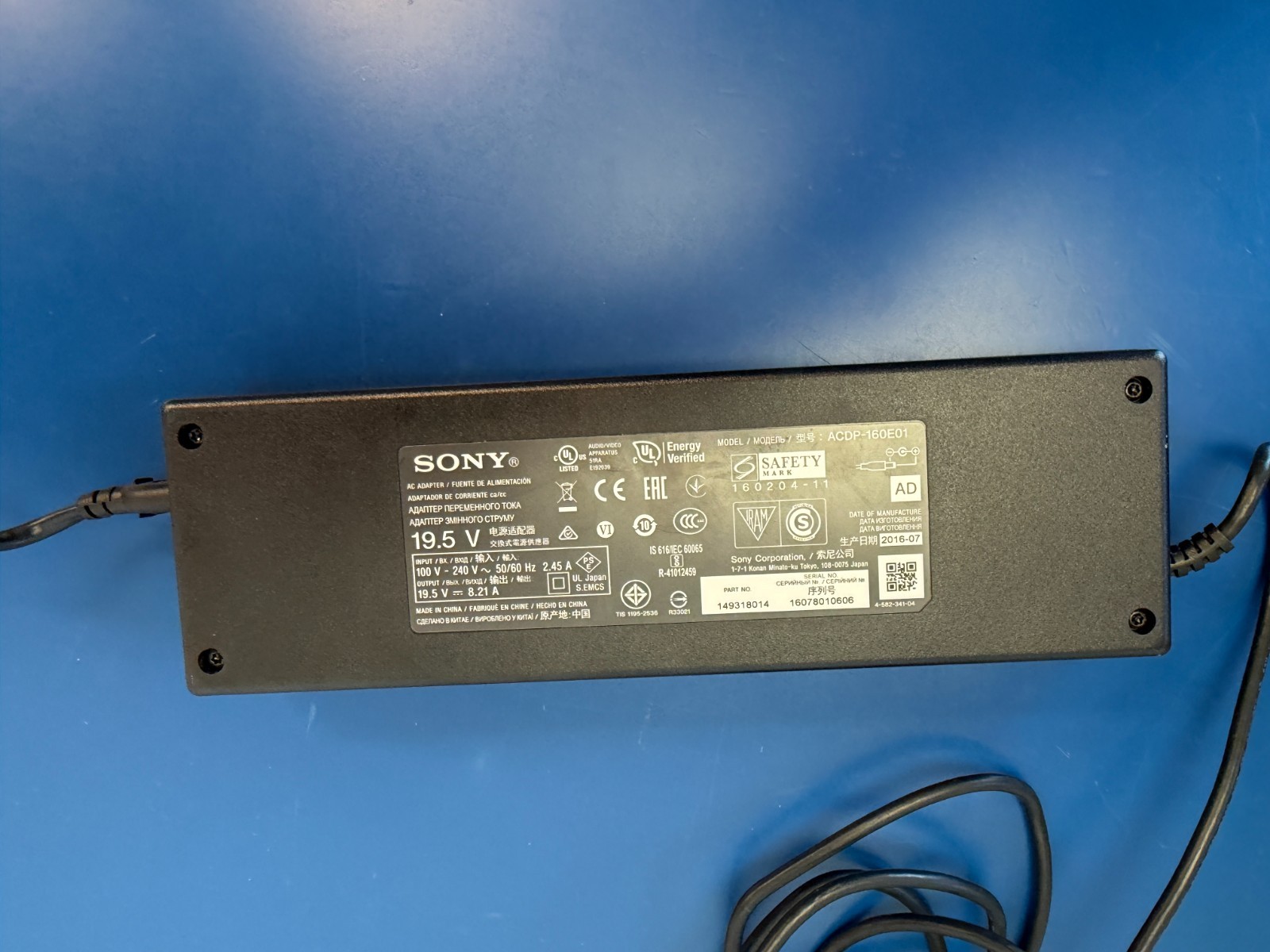 OEM Original Sony 19.5V AC/DC Adapter for Sony Bravia XBR-55X850D ACDP-160E01 TV - Image 2