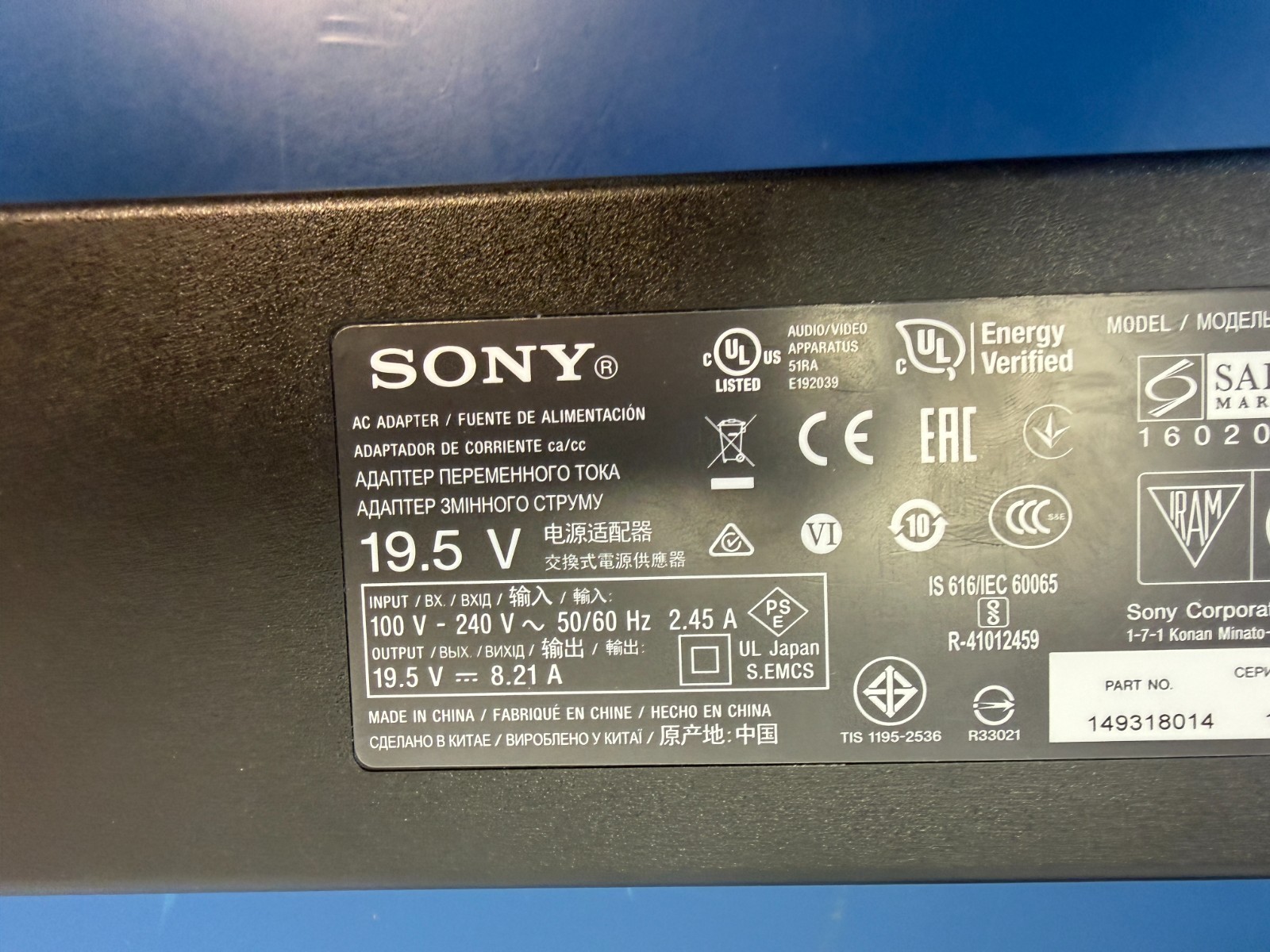 OEM Original Sony 19.5V AC/DC Adapter for Sony Bravia XBR-55X850D ACDP-160E01 TV - Image 3