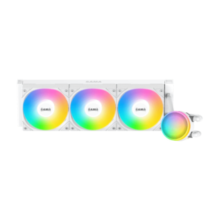 SAMA L60 WH CPU Liquid Cooler, AIO Cooler 360mm 4pin PWM Quiet Fans White