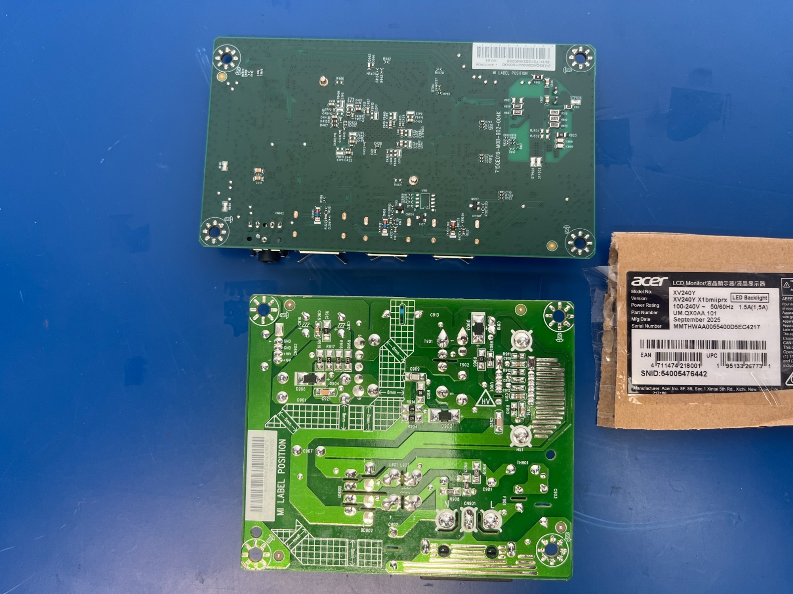 ACER XV240Y X1bmiiprx MONITOR REPLACEMENT MAIN BOARD PSU 1.5A REPAIR - Image 5