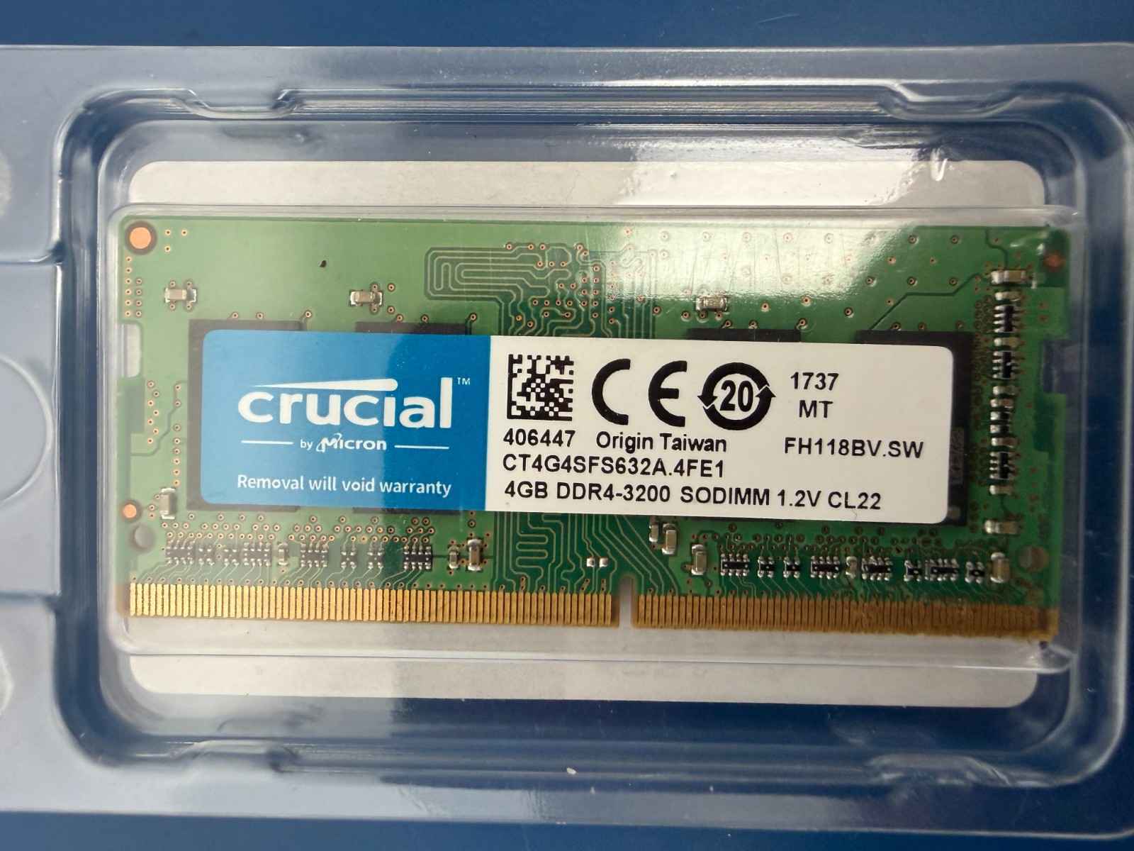 Crucial 4GB DDR4 3200MHz PC4-25600 Laptop SODIMM Memory Ram CT4G4SFS632A.4FE1 - Image 2