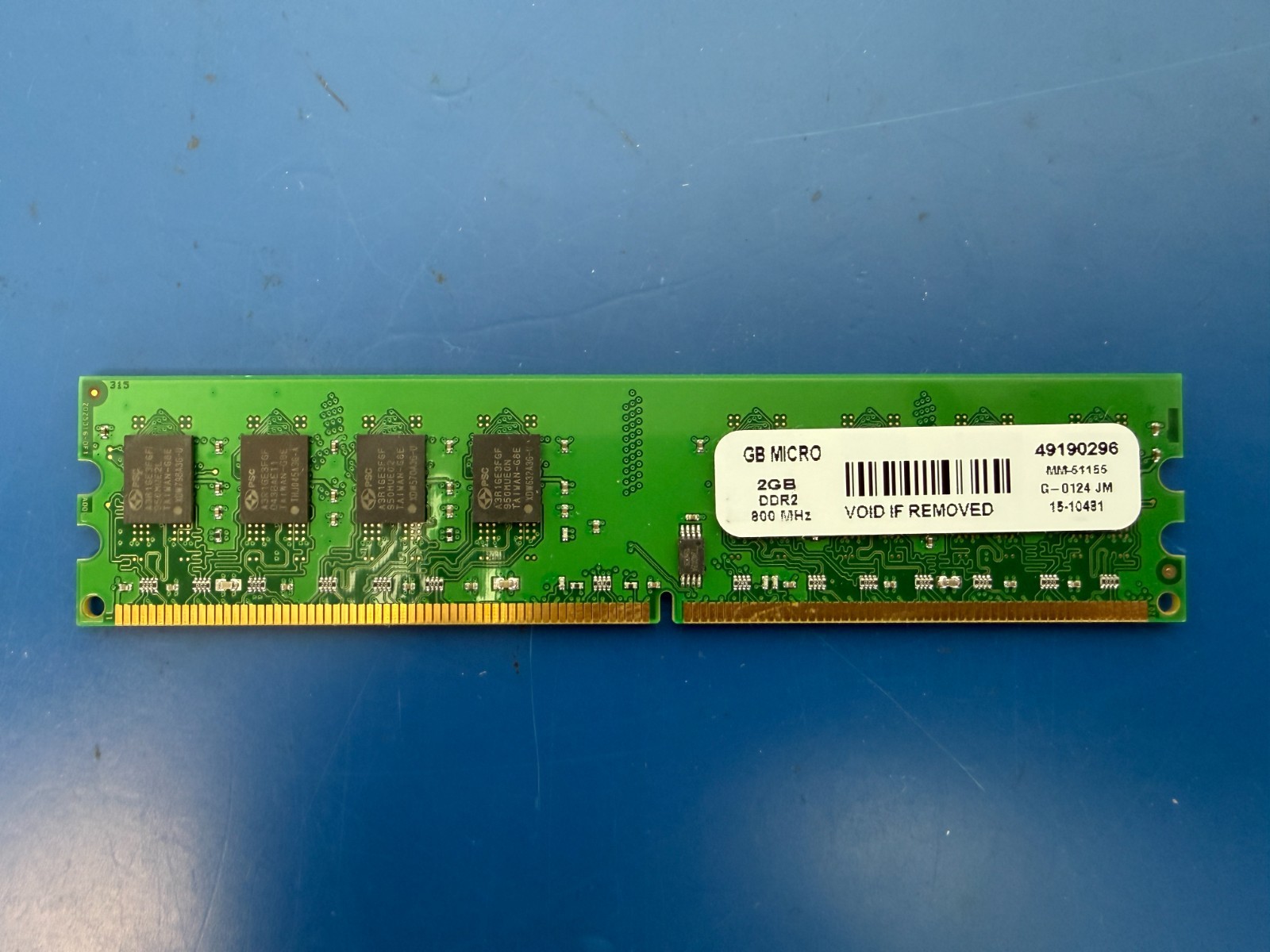 GB MICRO 2GB DDR2 PC2 6400 800MHz DIMM 240Pin