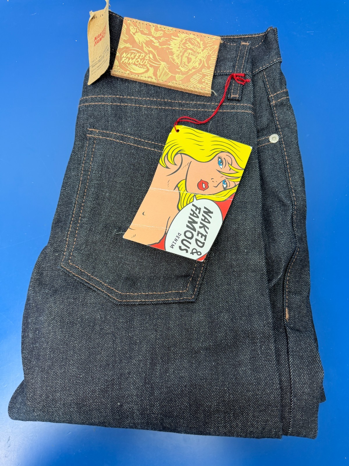 Naked & Famous Denim Super Skinny Guy Chinese New Year Fire Monkey Size 30
