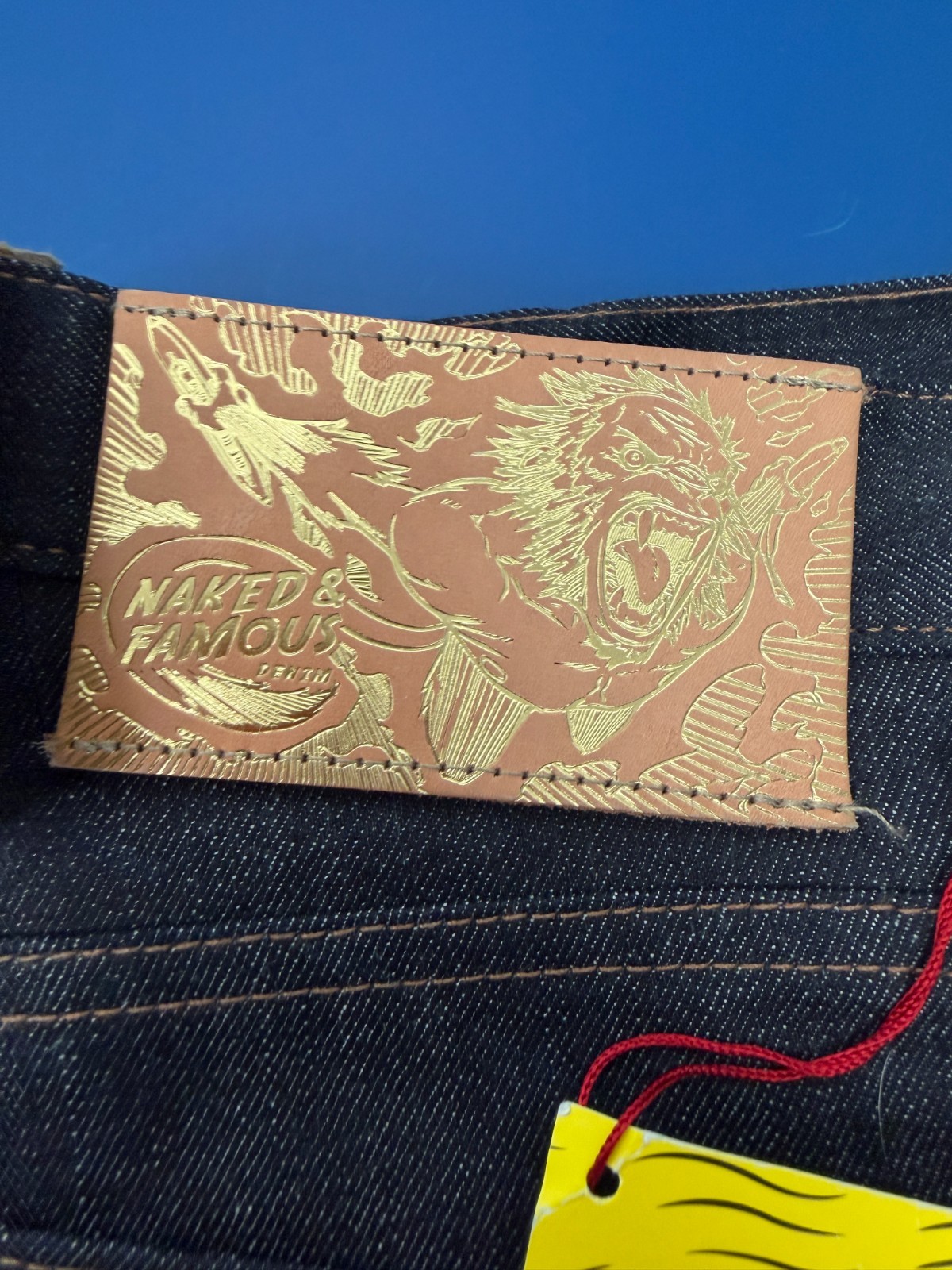 Naked & Famous Denim Super Skinny Guy Chinese New Year Fire Monkey Size 30 - Image 2