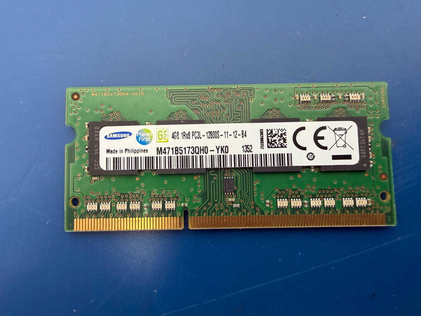 Samsung 4GB 1Rx8 PC3L-12800S-11-12-B4 NON-ECC Unbuffered Memory M471B5173QH0-YK0