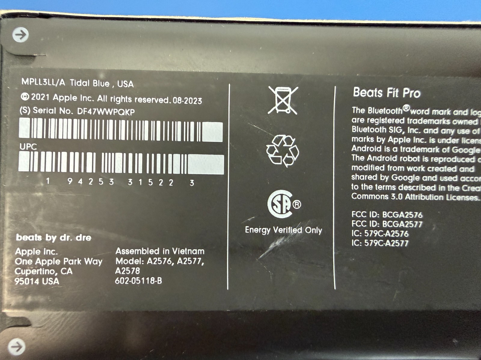Beats Fit Pro True Wireless Noise Cancelling Earbuds - Tidal Blue MPLL3LL/A - Image 8